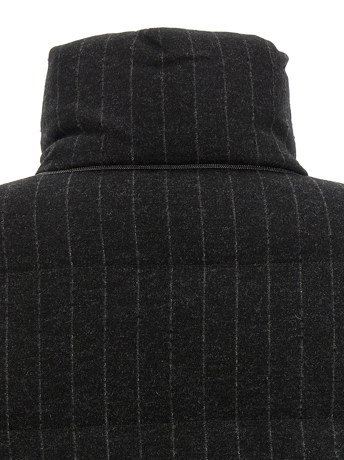 Brunello Cucinelli Women Micro Sequin Pinstriped Crop Down Jacket BRUNELLO CUCINELLI