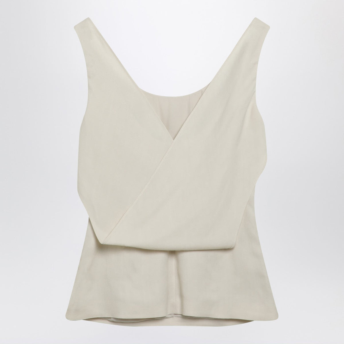 Brunello Cucinelli Cream-Colored Top In Fluid Viscose And Linen Twill Women BRUNELLO CUCINELLI