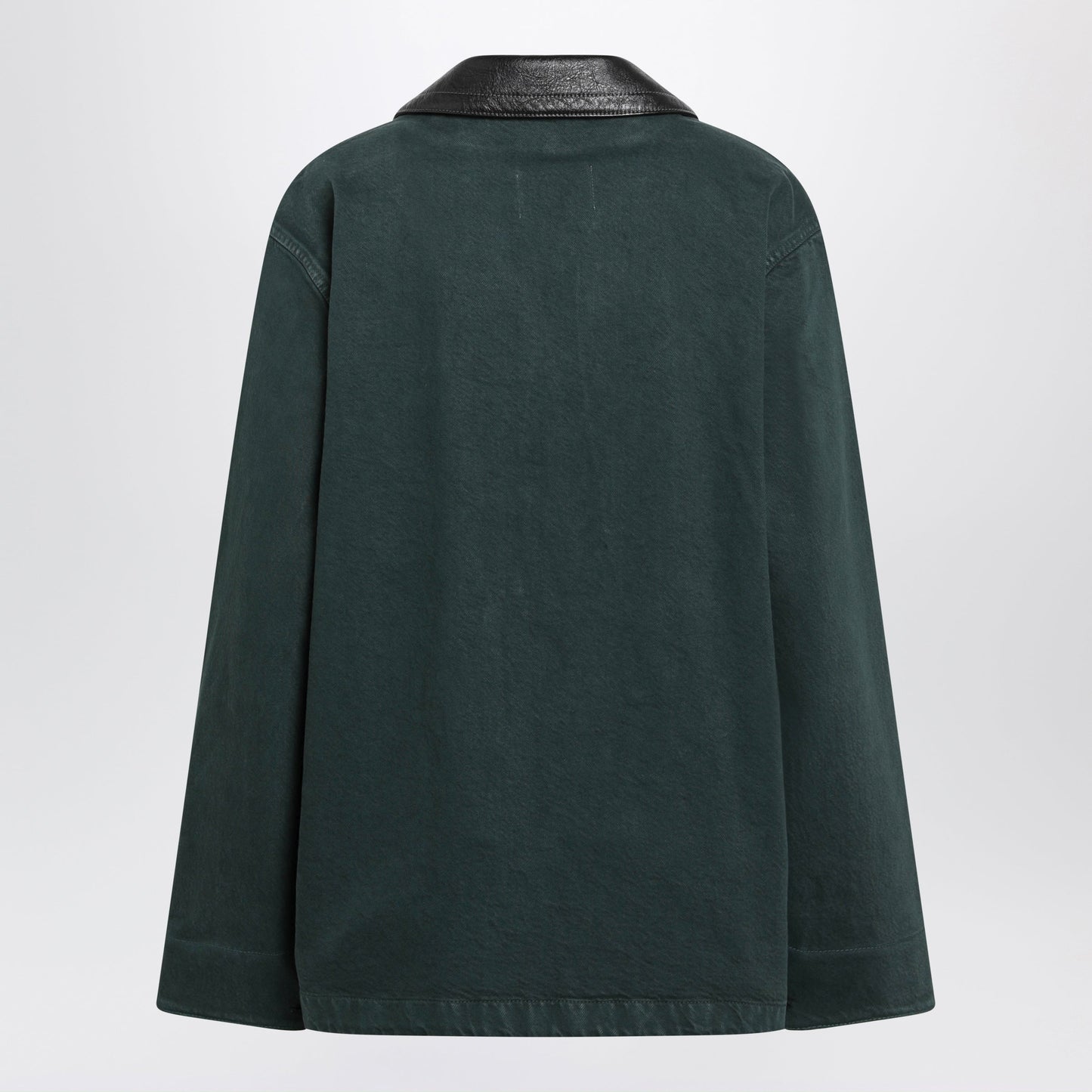 Miu Miu Bottle Green Gabardine And Leather Jacket Women MIU MIU