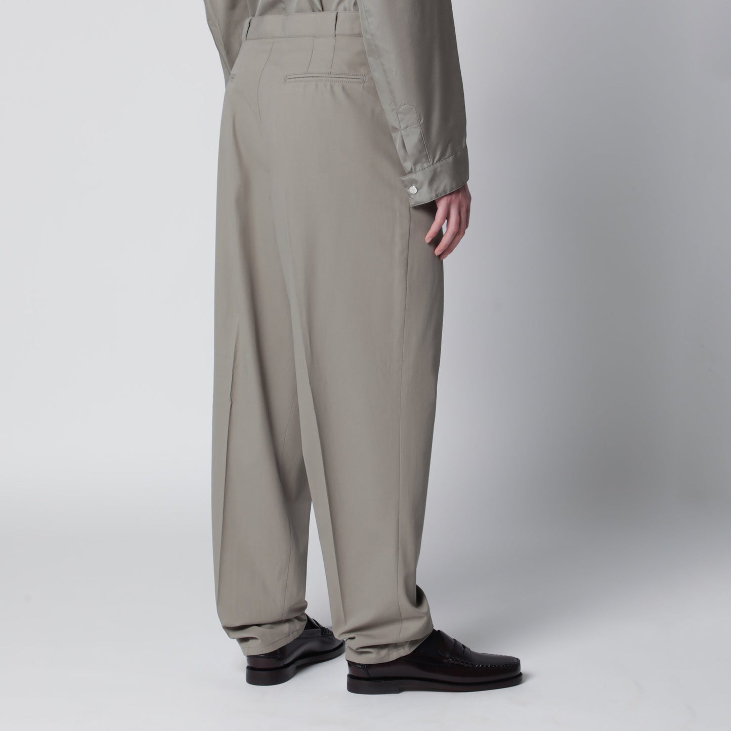 Brunello Cucinelli Twill Cotton Trousers With Pleats In Khaki Men BRUNELLO CUCINELLI