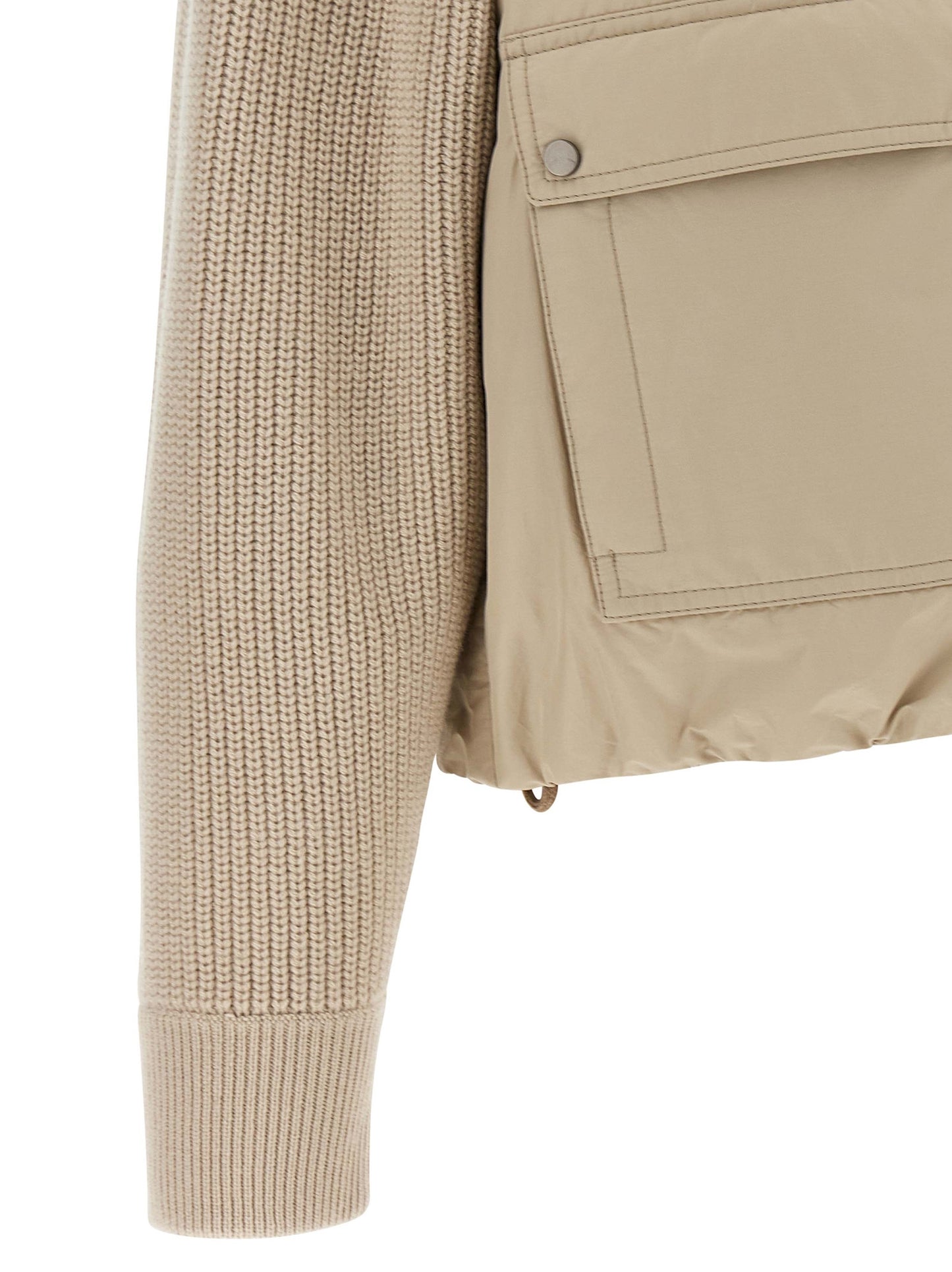Brunello Cucinelli Women Knit Insert Down Jacket