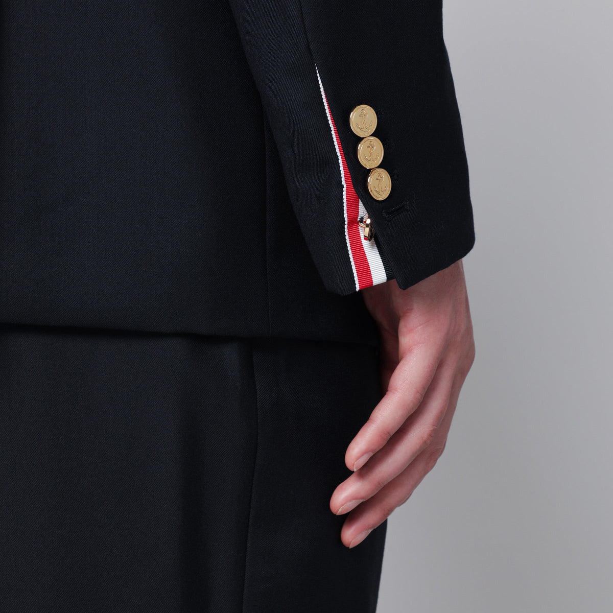 Thom Browne Single-Breasted Navy Blue Wool Jacket Men THOM BROWNE