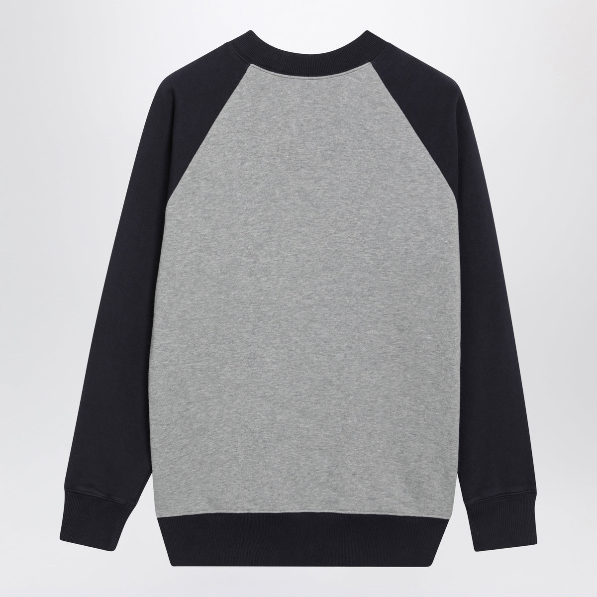 Miu Miu Grey/Navy Color-Block Crewneck Sweatshirt In Cotton Women MIU MIU