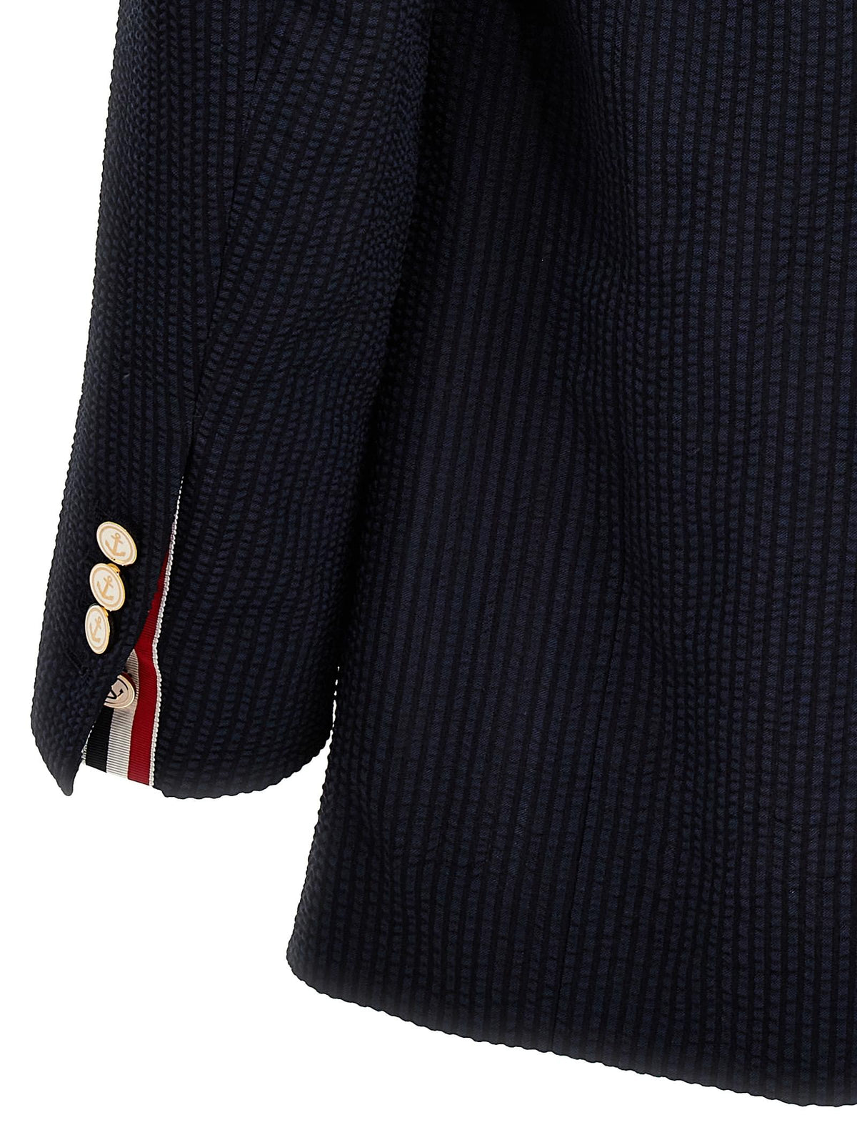 Thom Browne Men Single-Breasted Seersucker Blazer THOM BROWNE
