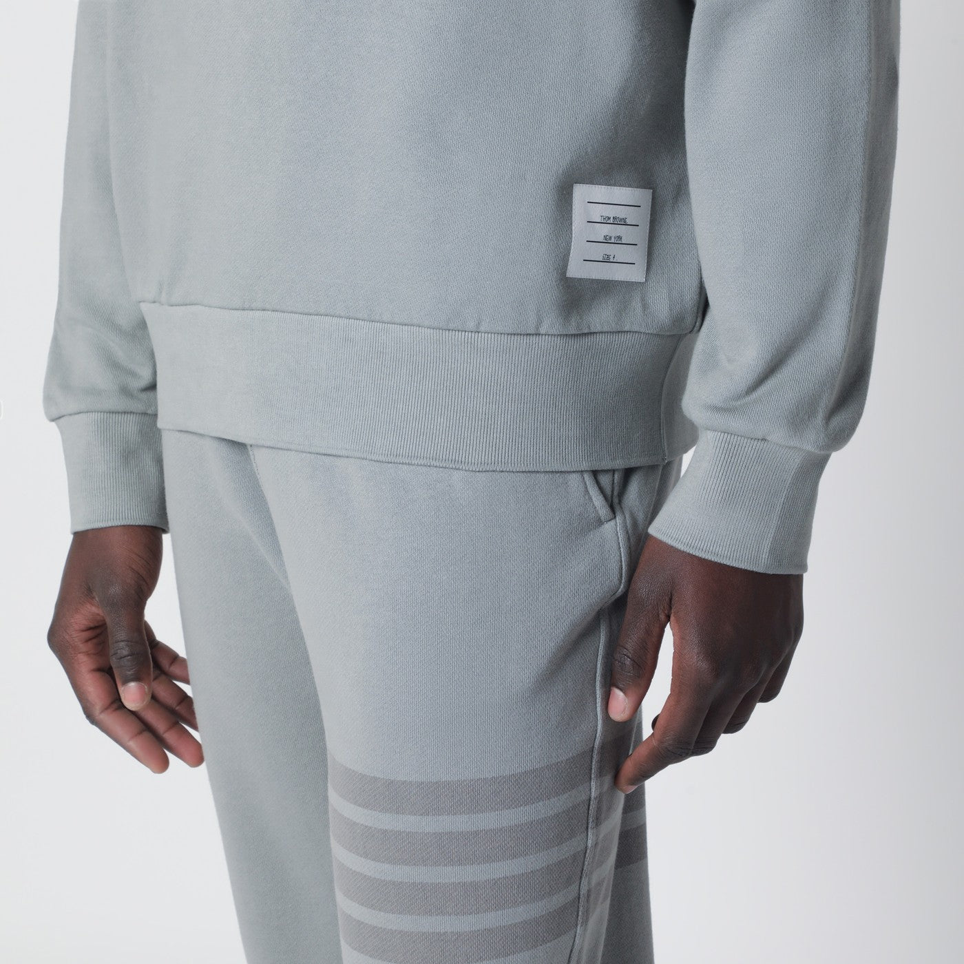Thom Browne Grey Cotton Hooded Sweatshirt Men THOM BROWNE