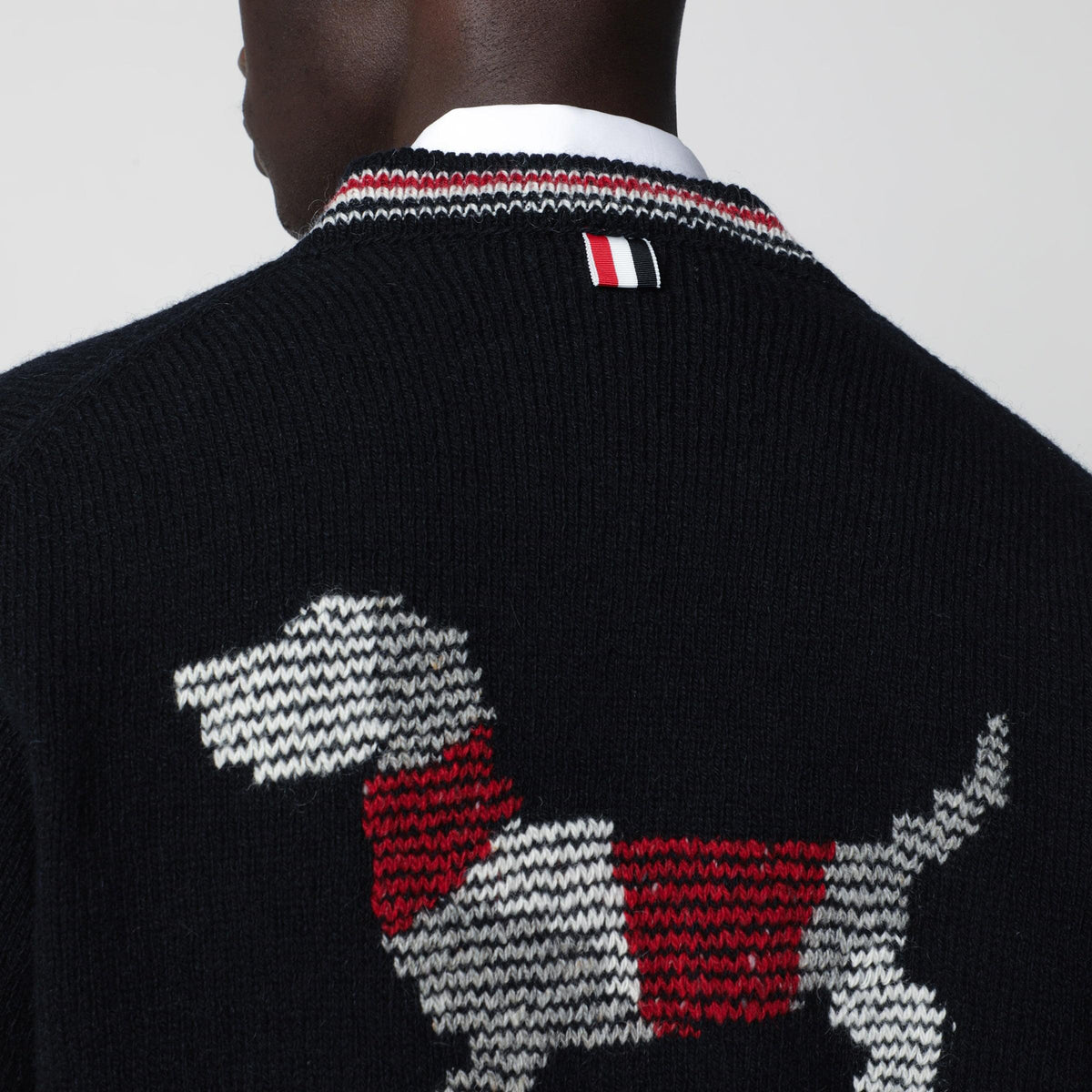 Thom Browne Navy Blue Hector Wool And Mohair Cardigan Men THOM BROWNE