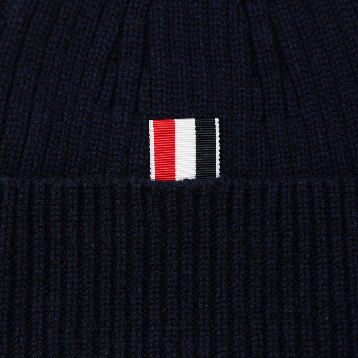 Thom Browne Navy Blue Ribbed Cashmere Beanie Men THOM BROWNE
