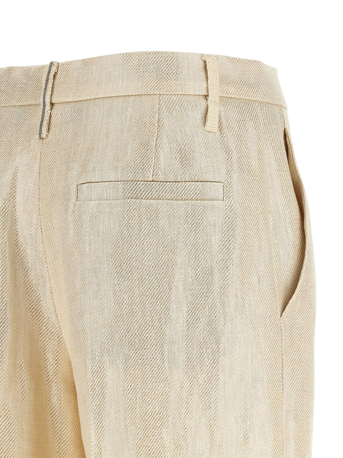 Brunello Cucinelli Women Lamé Linen Pants BRUNELLO CUCINELLI