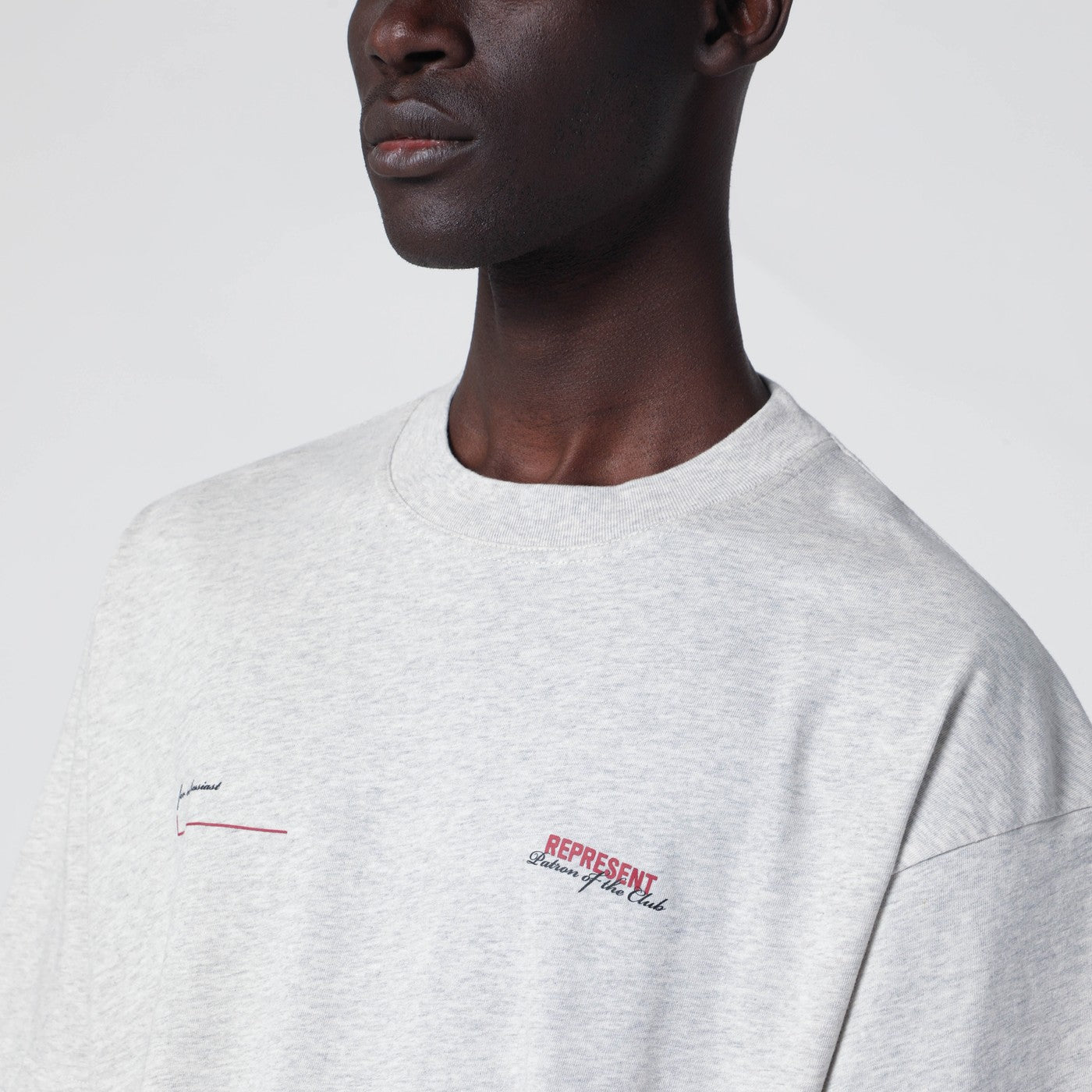 Represent Cream Marl T-Shirt With Logo Men Represent