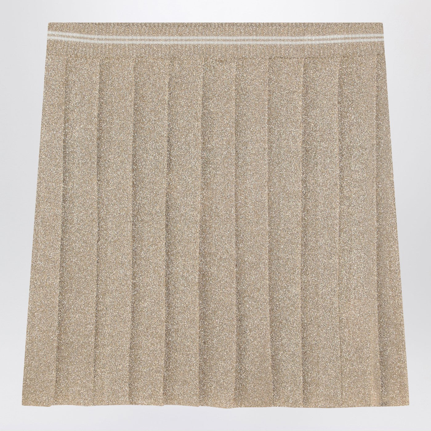 Miu Miu Gold Pleated Lurex Miniskirt Women MIU MIU