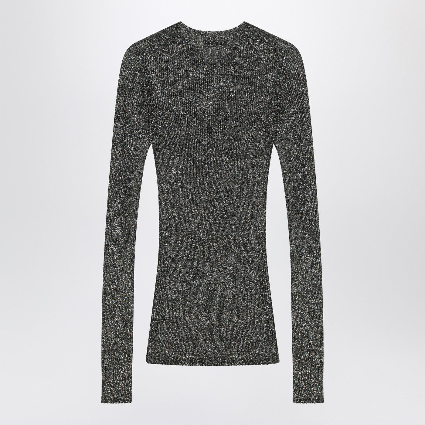 Miu Miu Gray Long-Sleeve Shirt In Lurex Women MIU MIU