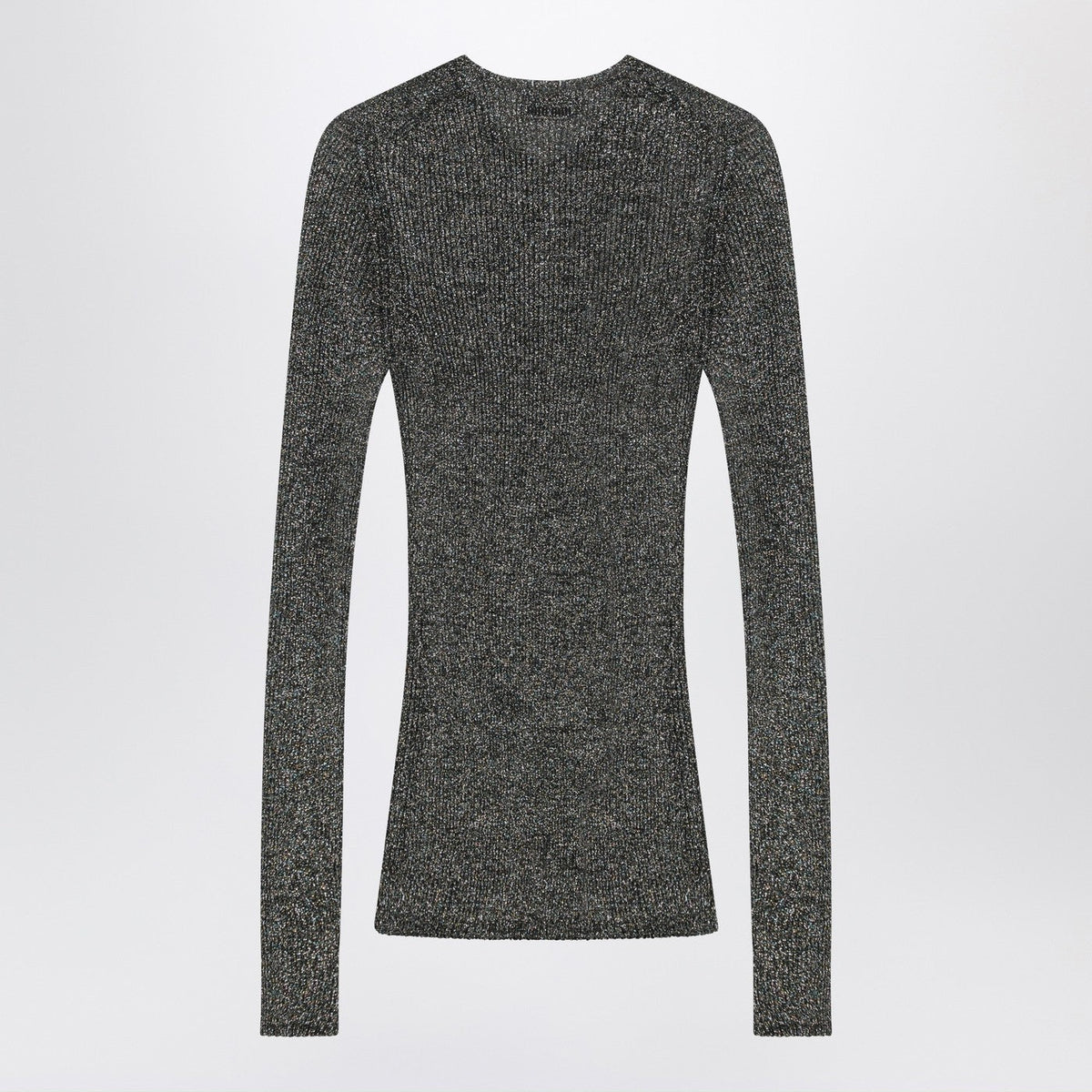 Miu Miu Gray Long-Sleeve Shirt In Lurex Women MIU MIU