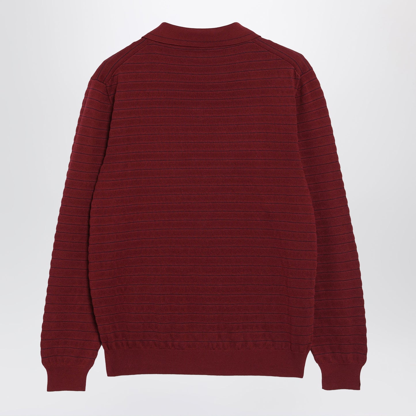 Miu Miu Striped Cotton Pique Polo Sweater In Burgundy Women MIU MIU