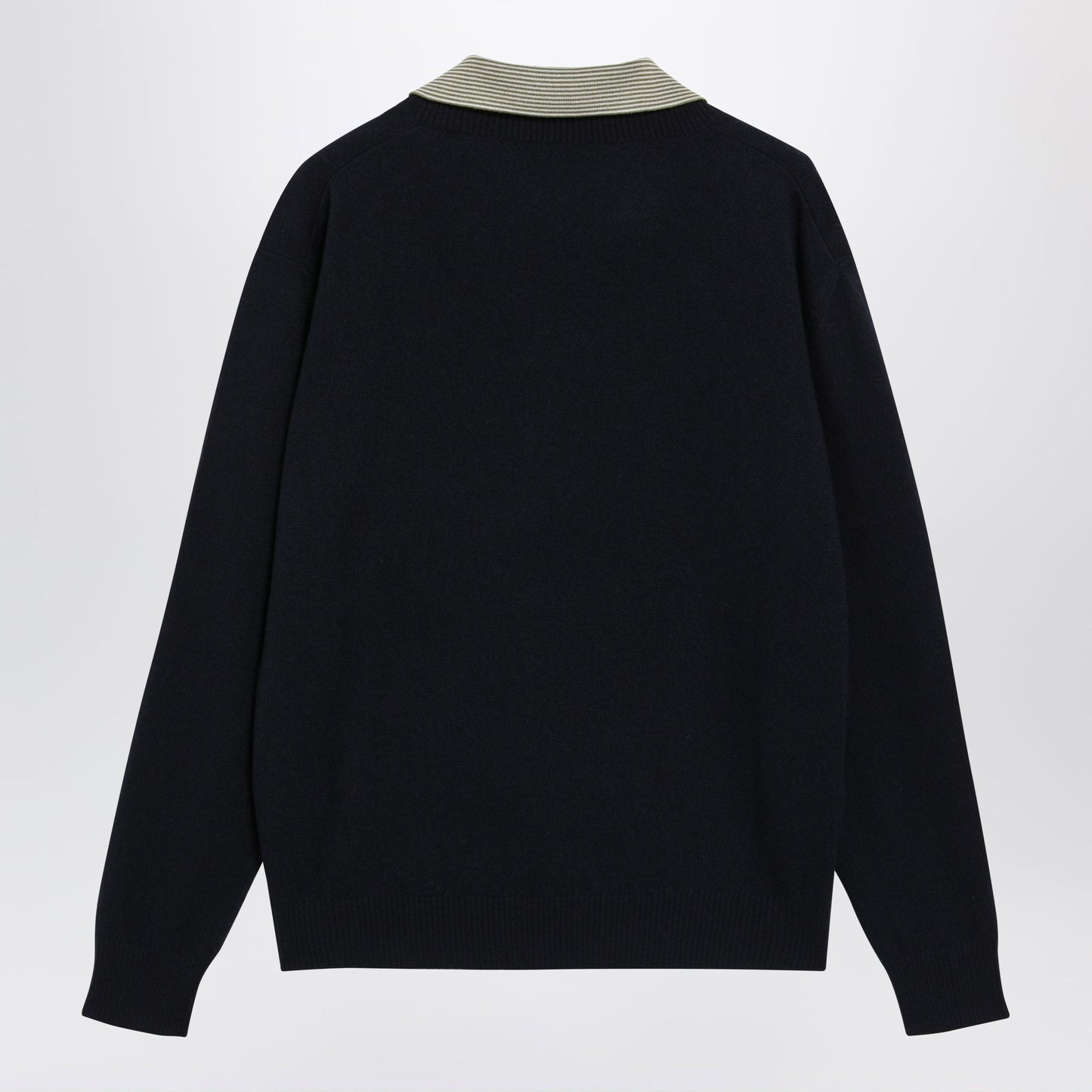 Miu Miu Blue Wool And Cashmere Sweater With Collar Women MIU MIU