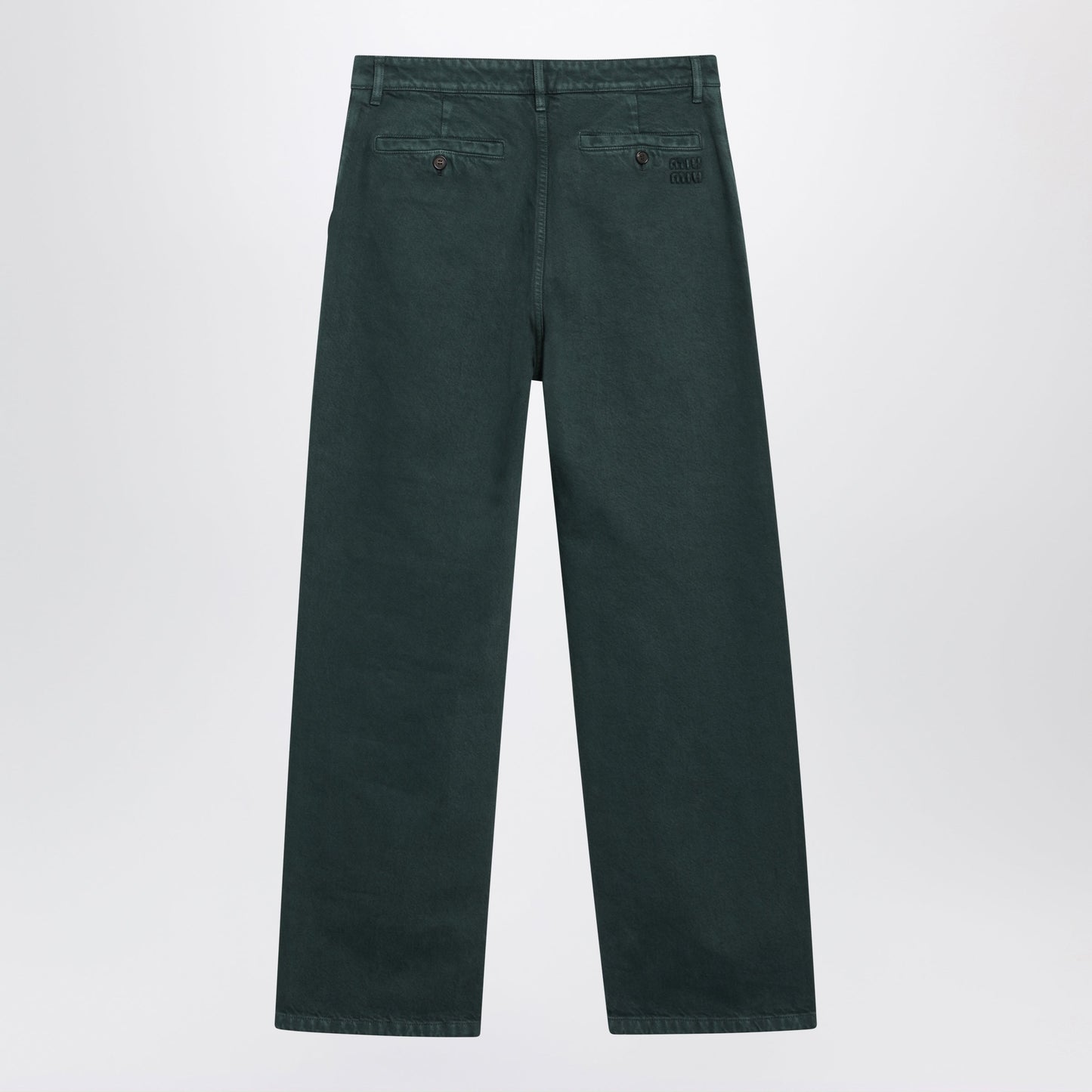 Miu Miu Bottle Green Gabardine Trousers Women MIU MIU