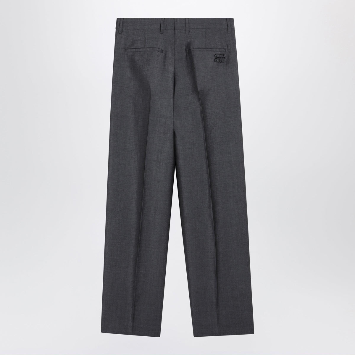 Miu Miu Grey Wool-Blend Trousers Women Women MIU MIU