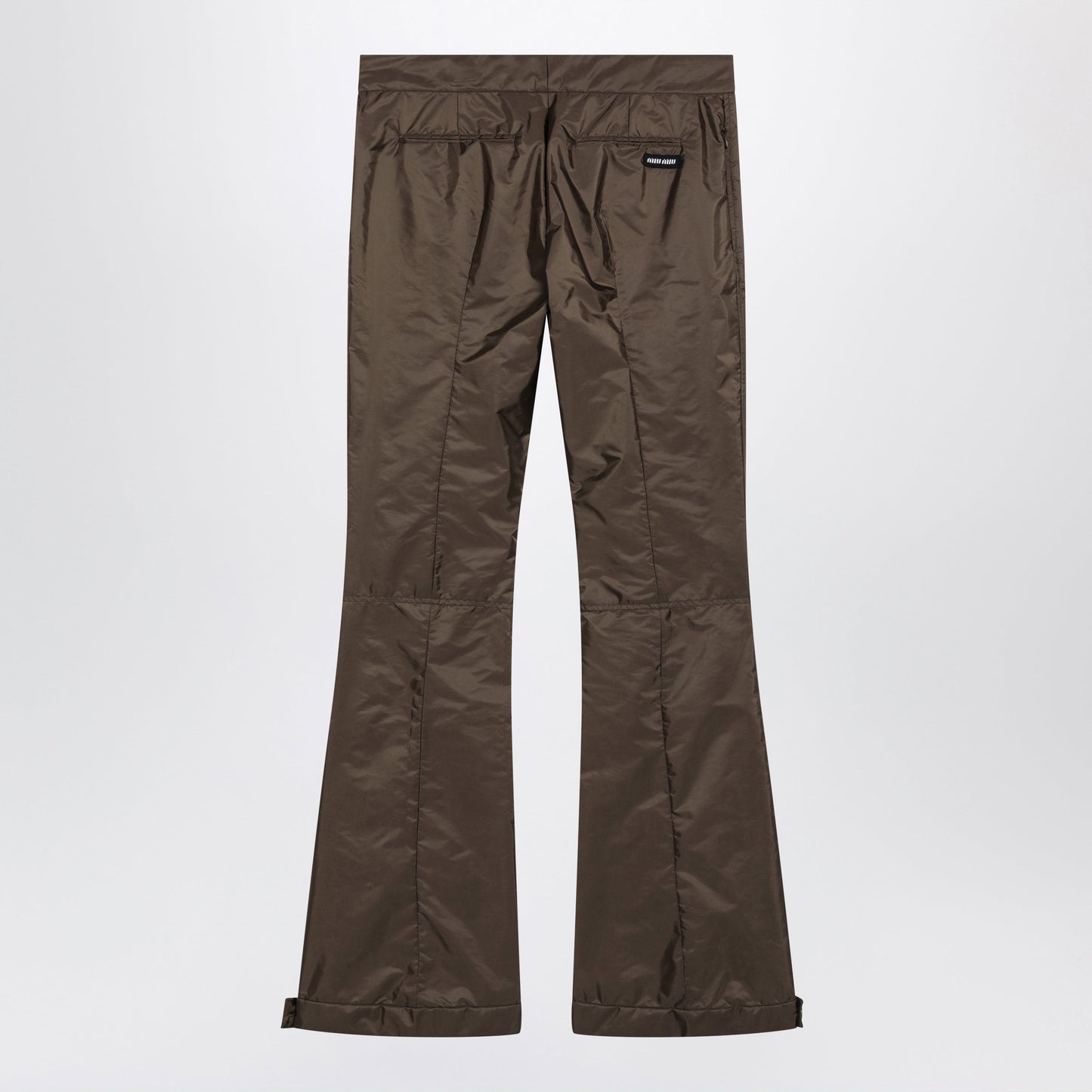 Miu Miu Ebony Technical Fabric Flared Trousers Women MIU MIU