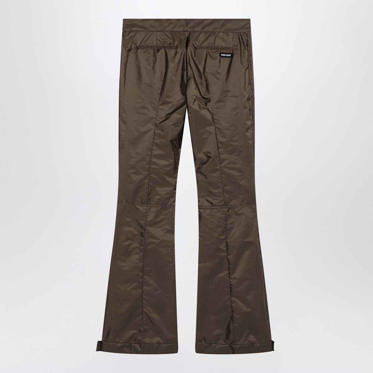 Miu Miu Ebony Technical Fabric Flared Trousers Women MIU MIU