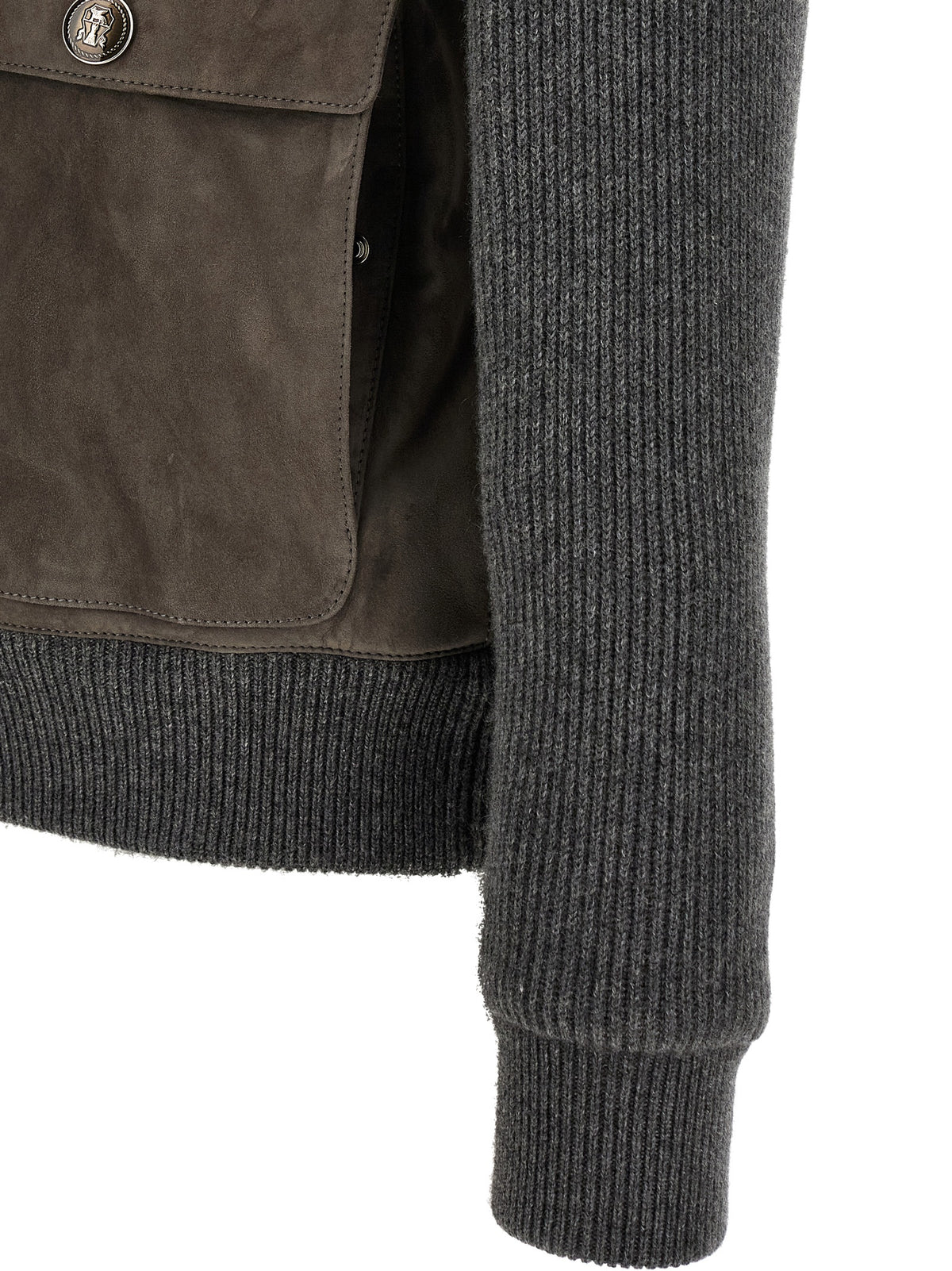 Brunello Cucinelli Men Suede And Wool Jacket BRUNELLO CUCINELLI