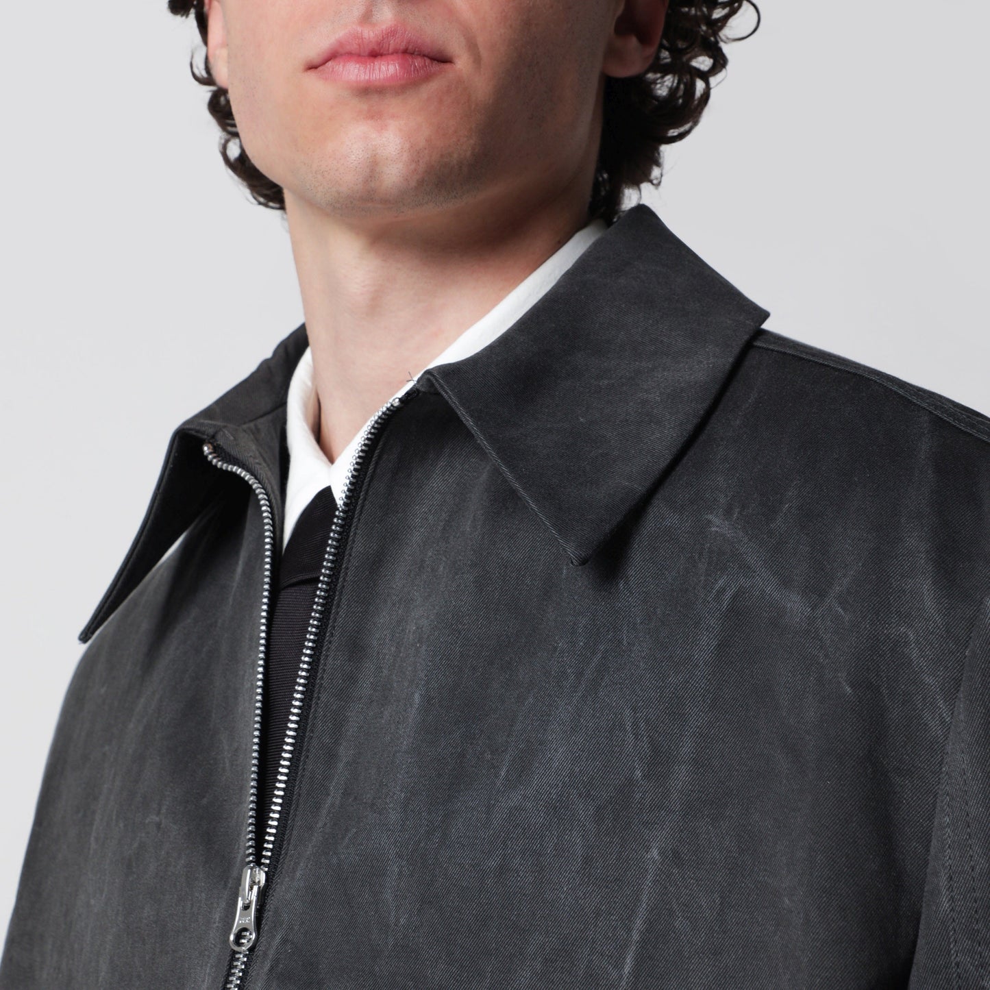 Sefr Washed Grey Tazio Zip-Up Jacket Men SEFR