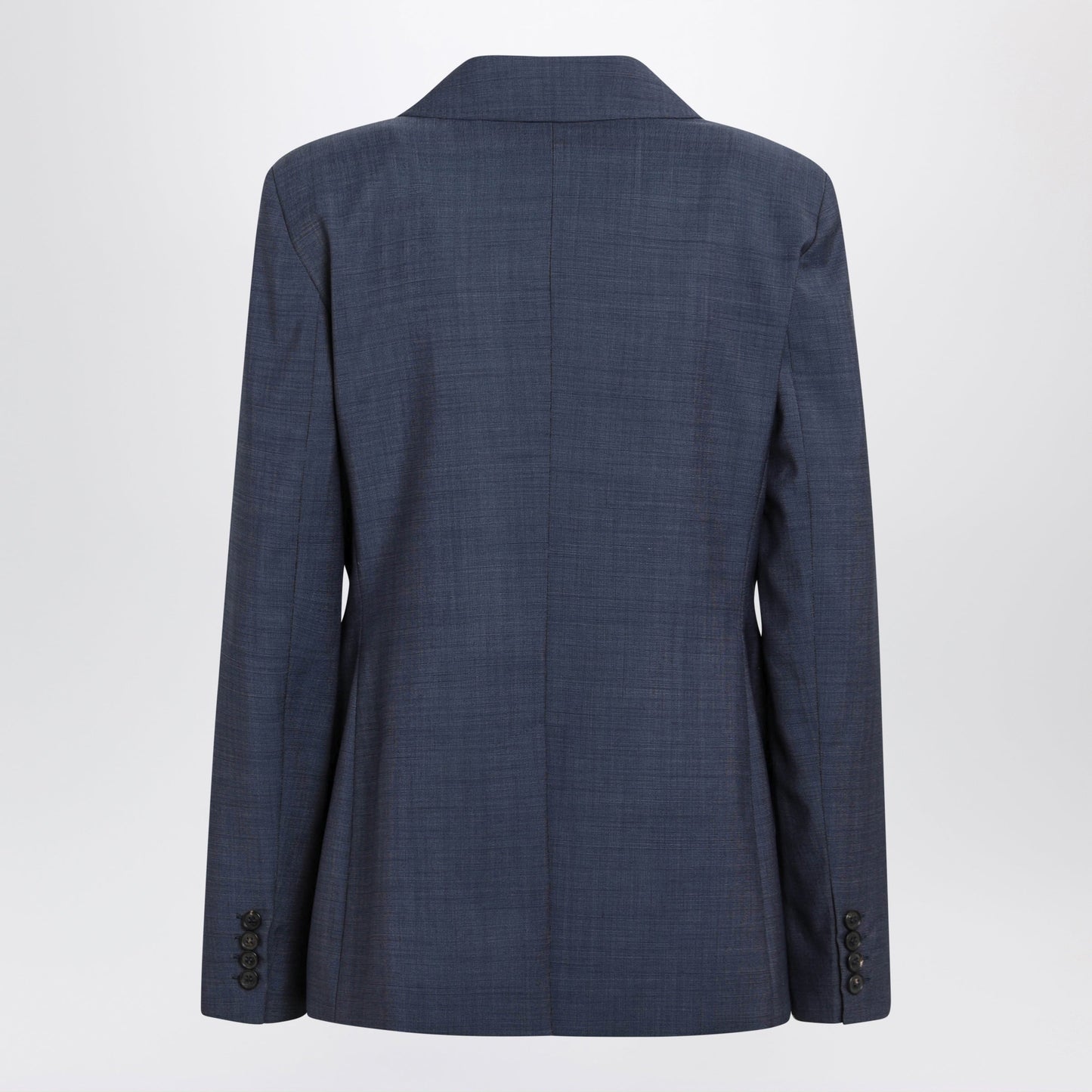 Max Mara Studio Double-Breasted Jacket In Denim Blue Wool Canvas Women MAX MARA STUDIO