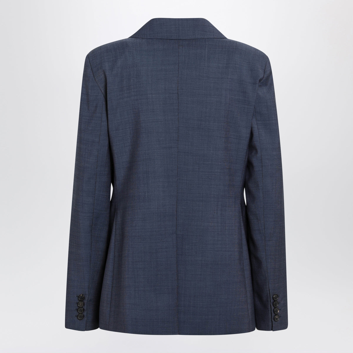Max Mara Studio Double-Breasted Jacket In Denim Blue Wool Canvas Women MAX MARA STUDIO