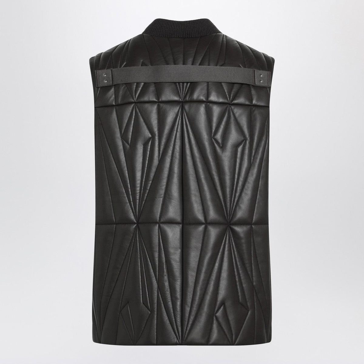 Moncler + Rick Owens Brown Faux Leather Zip-Up Vest Men MONCLER