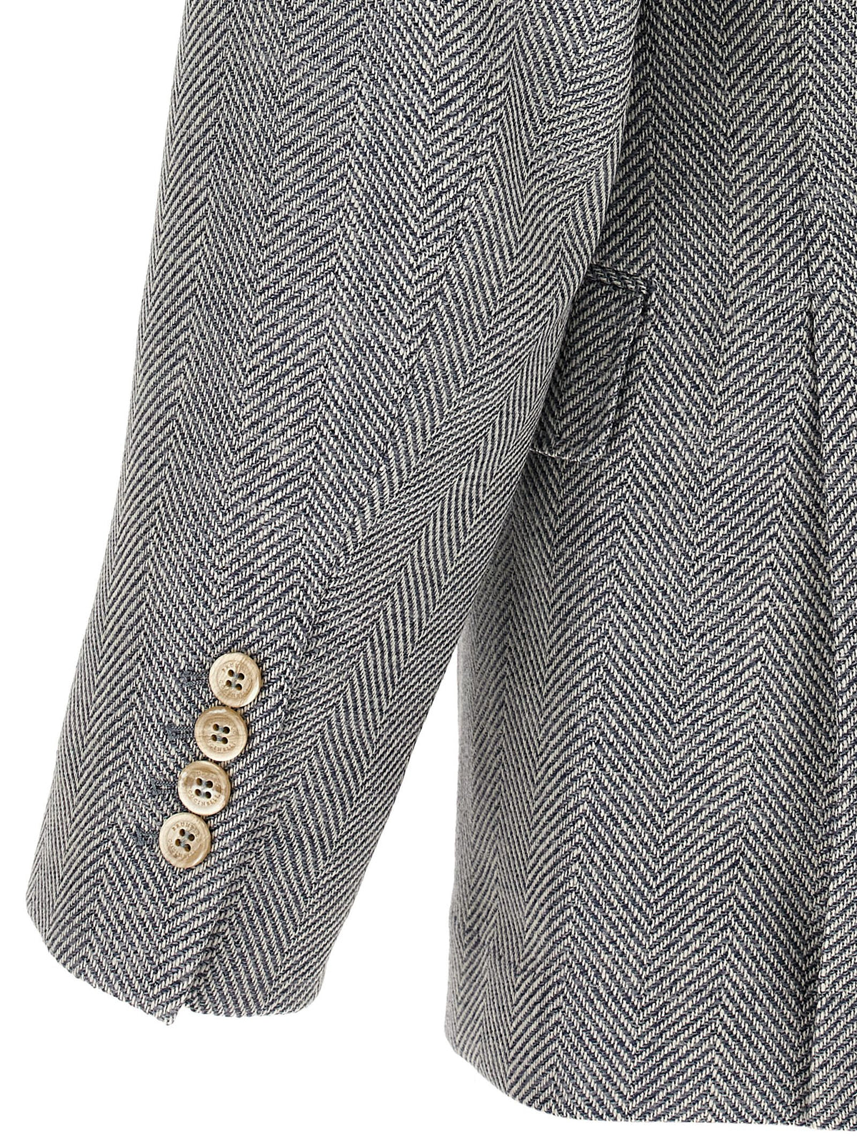Brunello Cucinelli Men Deconstructed Single-Breasted Blazer BRUNELLO CUCINELLI