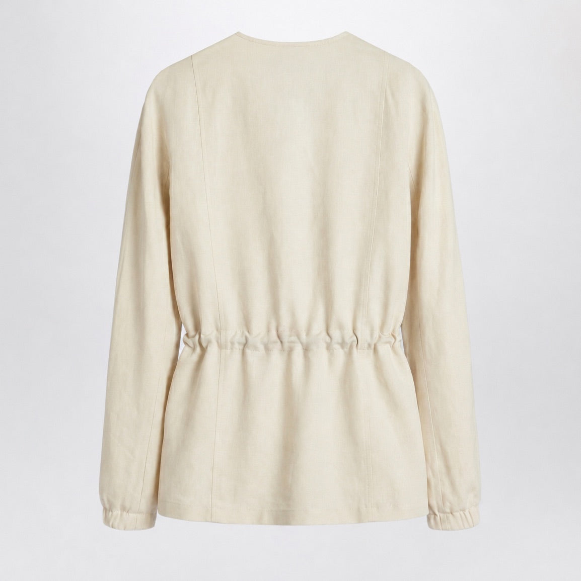 Max Mara Beige Linen And Silk Jacket With Drawstring Women MAX MARA