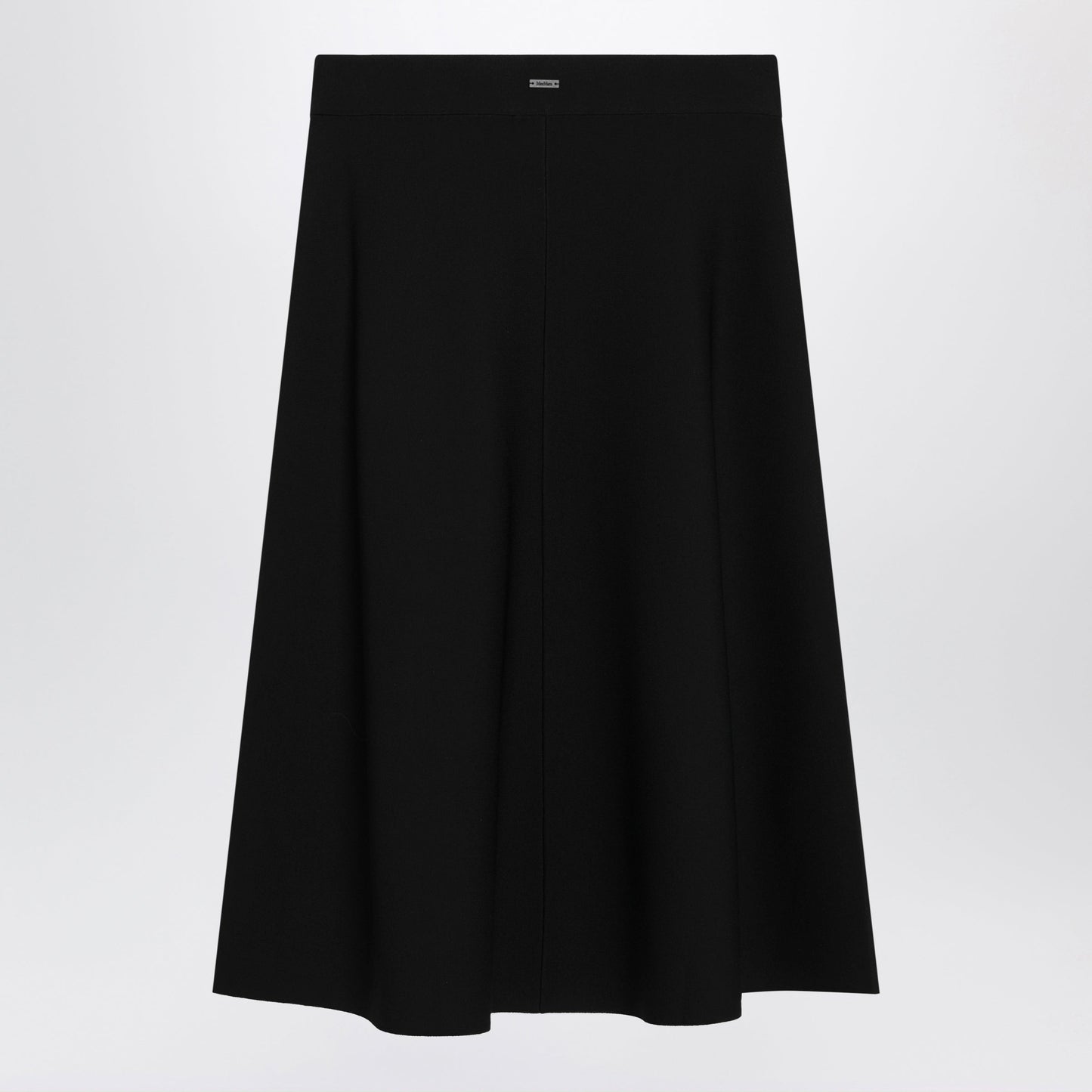 Max Mara Flared Midi Skirt In Viscose Crãªpe Yarn, Black Women MAX MARA