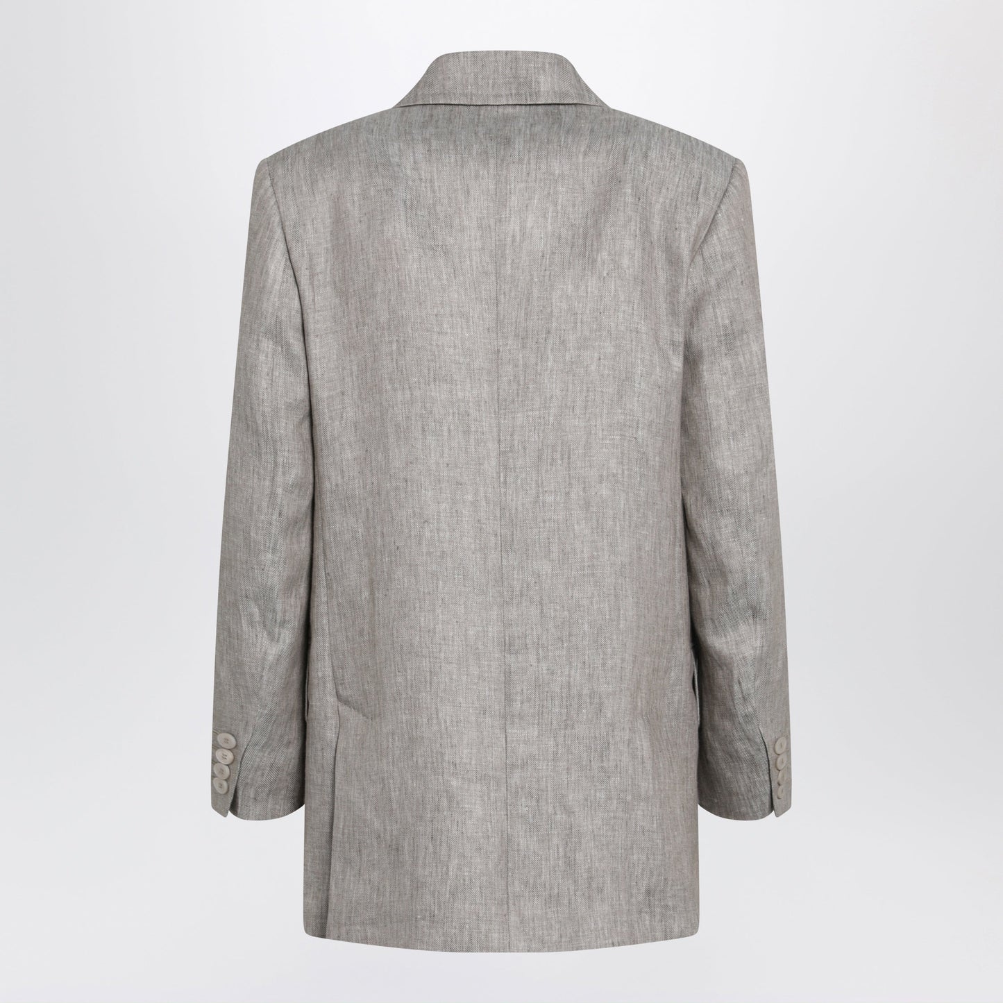 Max Mara Olimpia Double-Breasted Chevron Linen Blazer In Beige Women MAX MARA