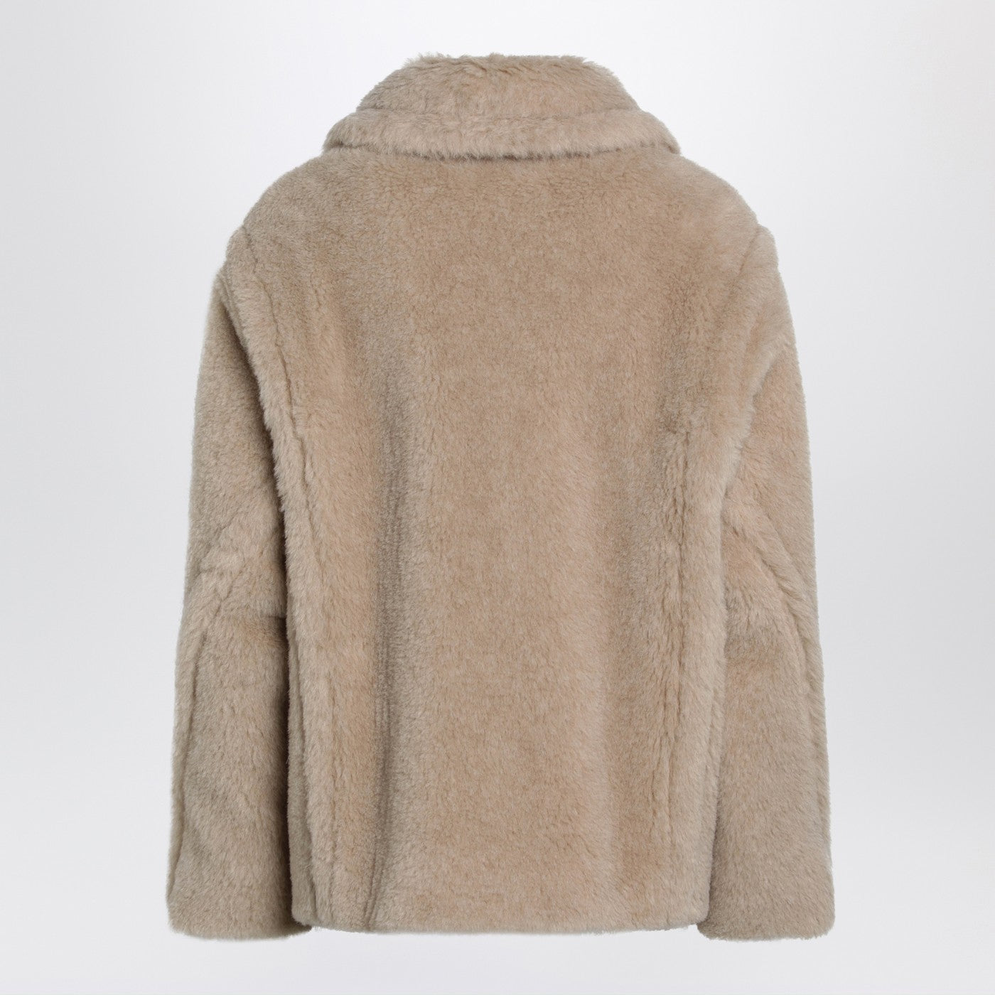Max Mara Light Beige Alpaca And Wool Teddy Cropped Coat Women MAX MARA