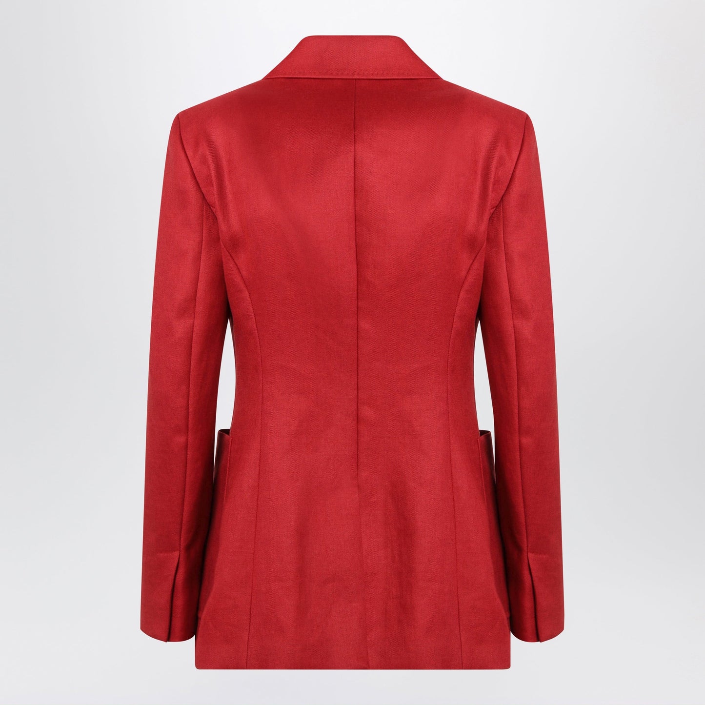 Max Mara Semi-Fitted Single-Breasted Blazer In Red Linen Women MAX MARA