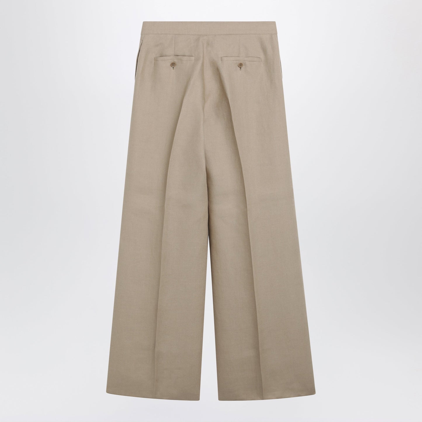 Max Mara Regular-Fit Linen Natte Trousers In Sand Women MAX MARA