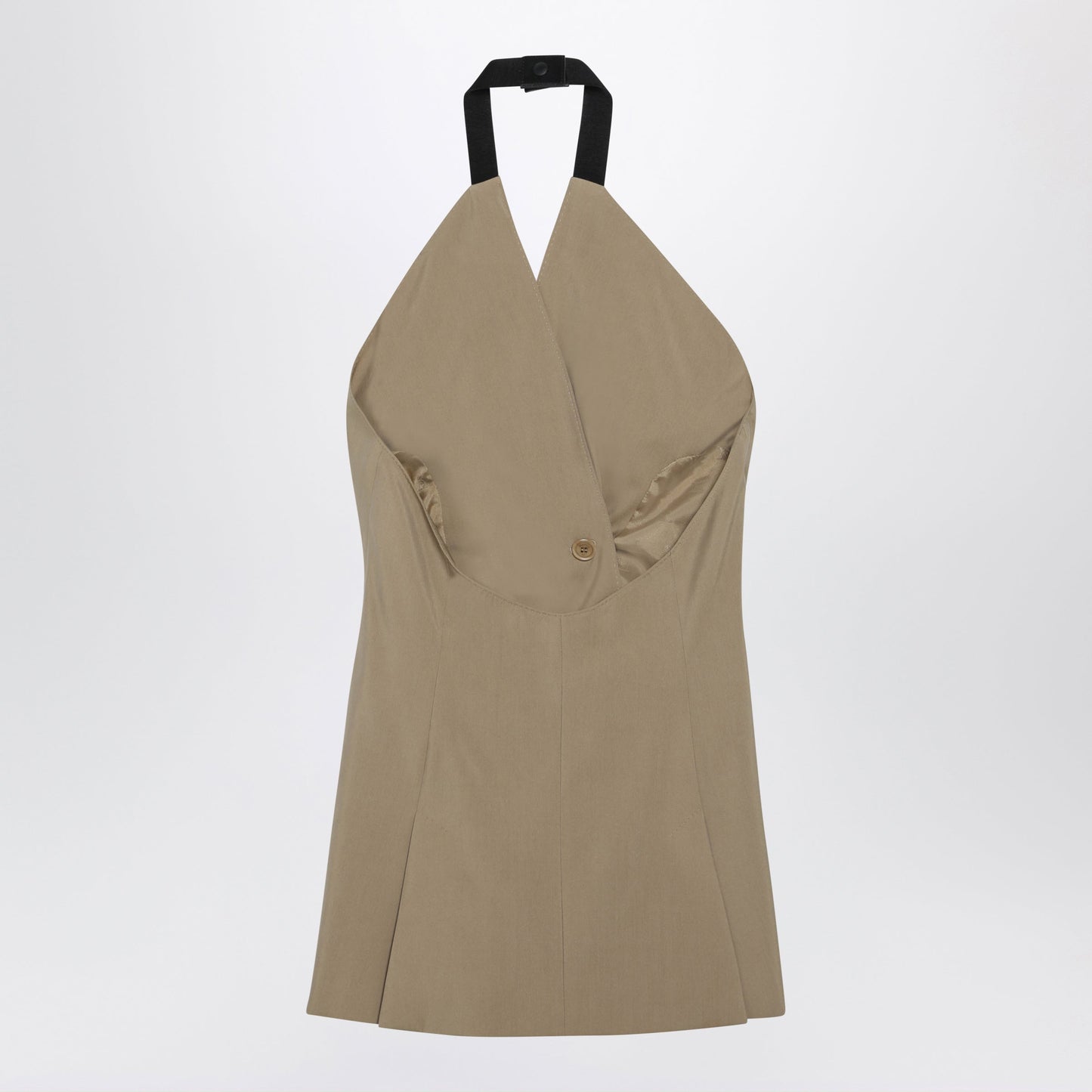 Max Mara Sleeveless Jacket In Sand-Colored Wool And Silk Poplin Women MAX MARA