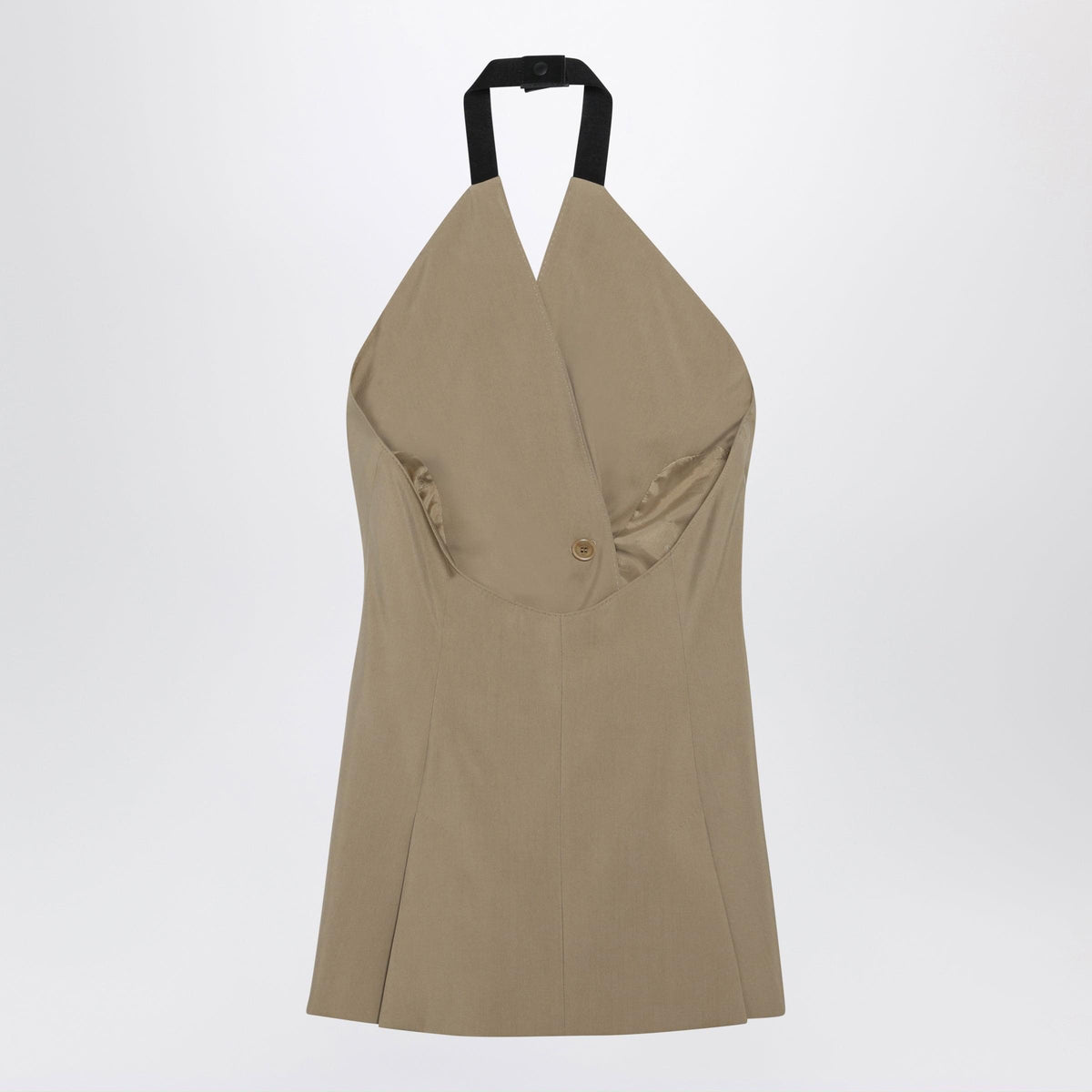 Max Mara Sleeveless Jacket In Sand-Colored Wool And Silk Poplin Women MAX MARA