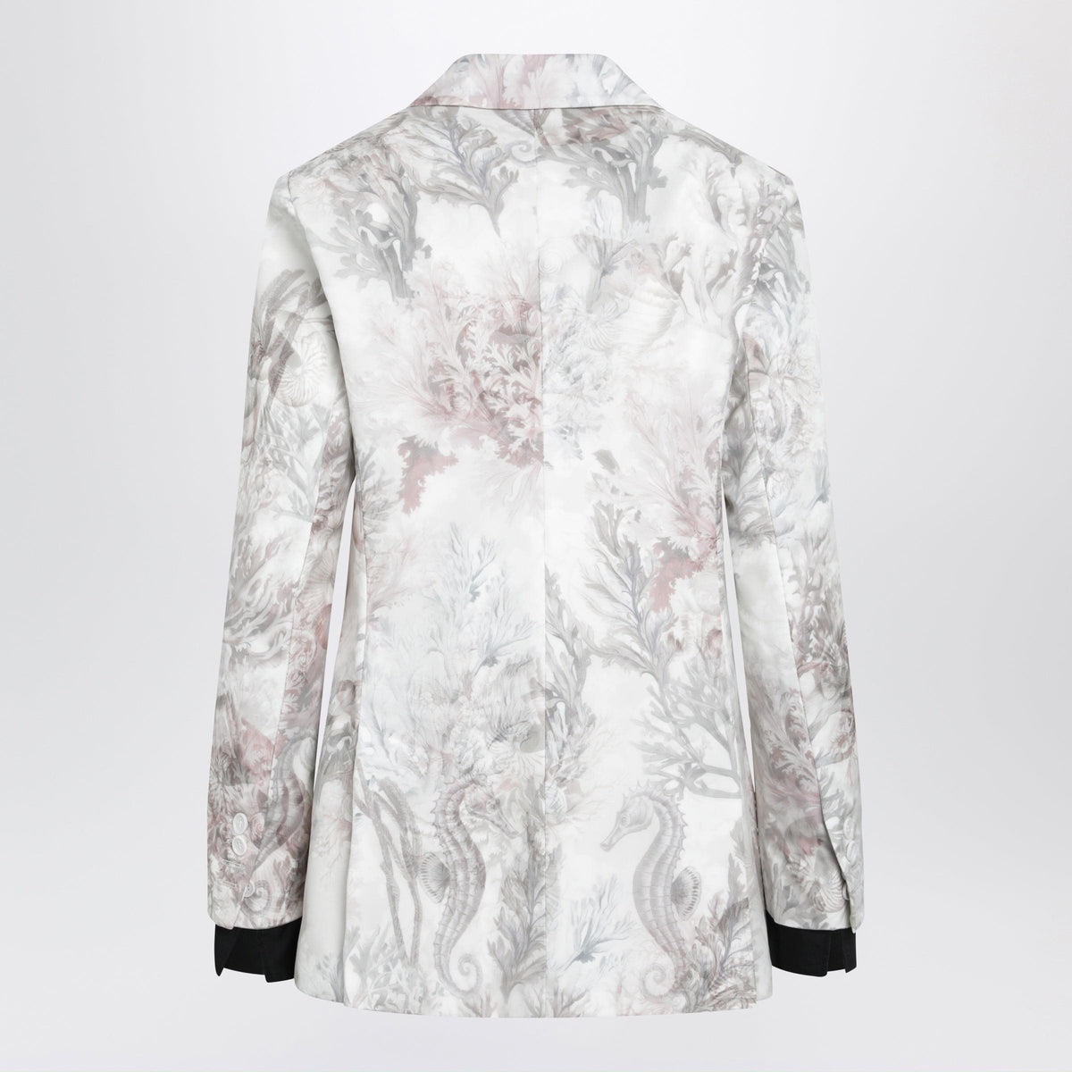 Max Mara Slim Blazer In Printed Organza And Cotton Gabardine Women MAX MARA