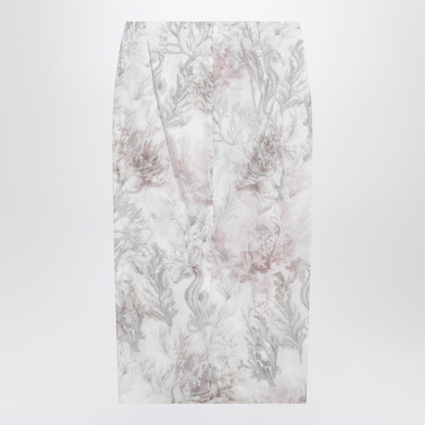Max Mara Pencil Skirt In Printed Gabardine And Organza Women MAX MARA