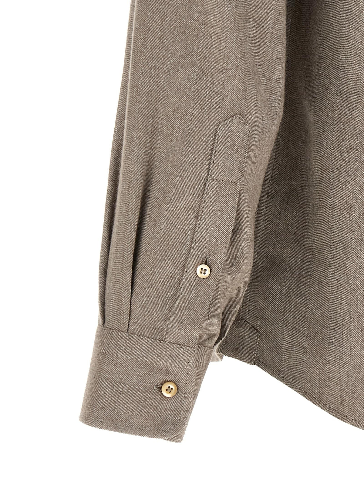Brunello Cucinelli Men Herringbone Shirt BRUNELLO CUCINELLI