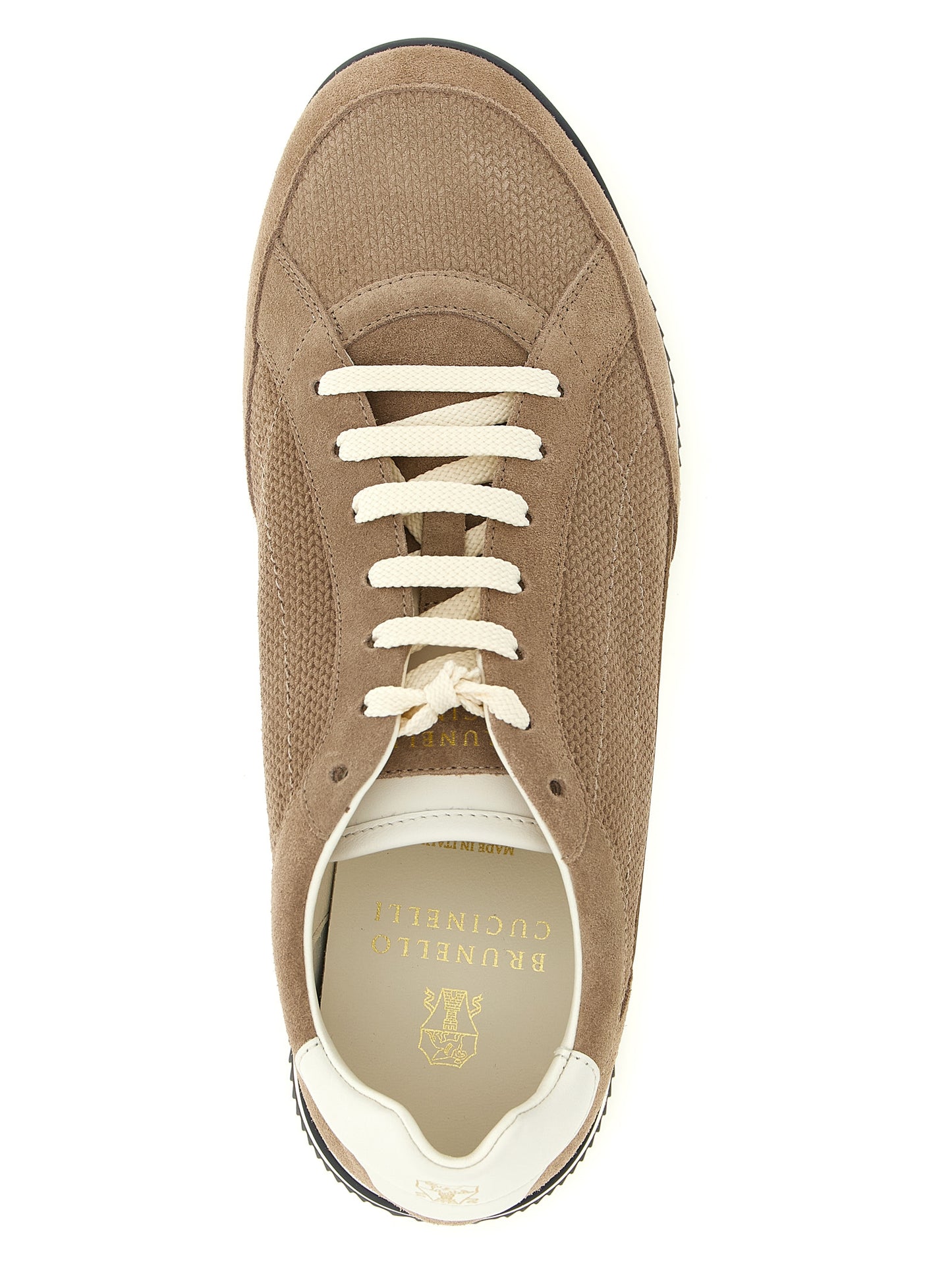 Brunello Cucinelli Men Knit-Effect Suede Sneakers BRUNELLO CUCINELLI