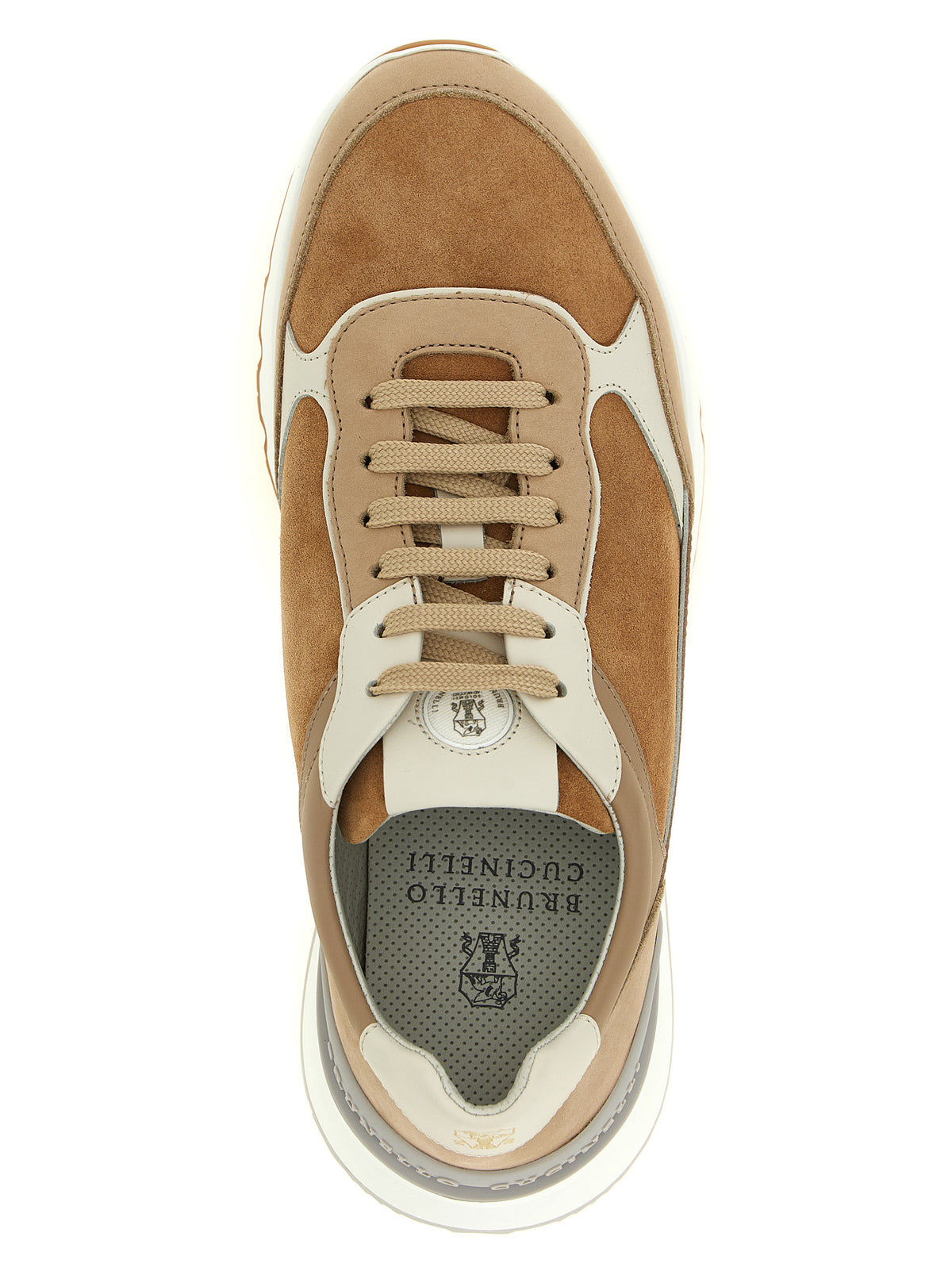 Brunello Cucinelli Men Beige 'Runners' Sneakers BRUNELLO CUCINELLI