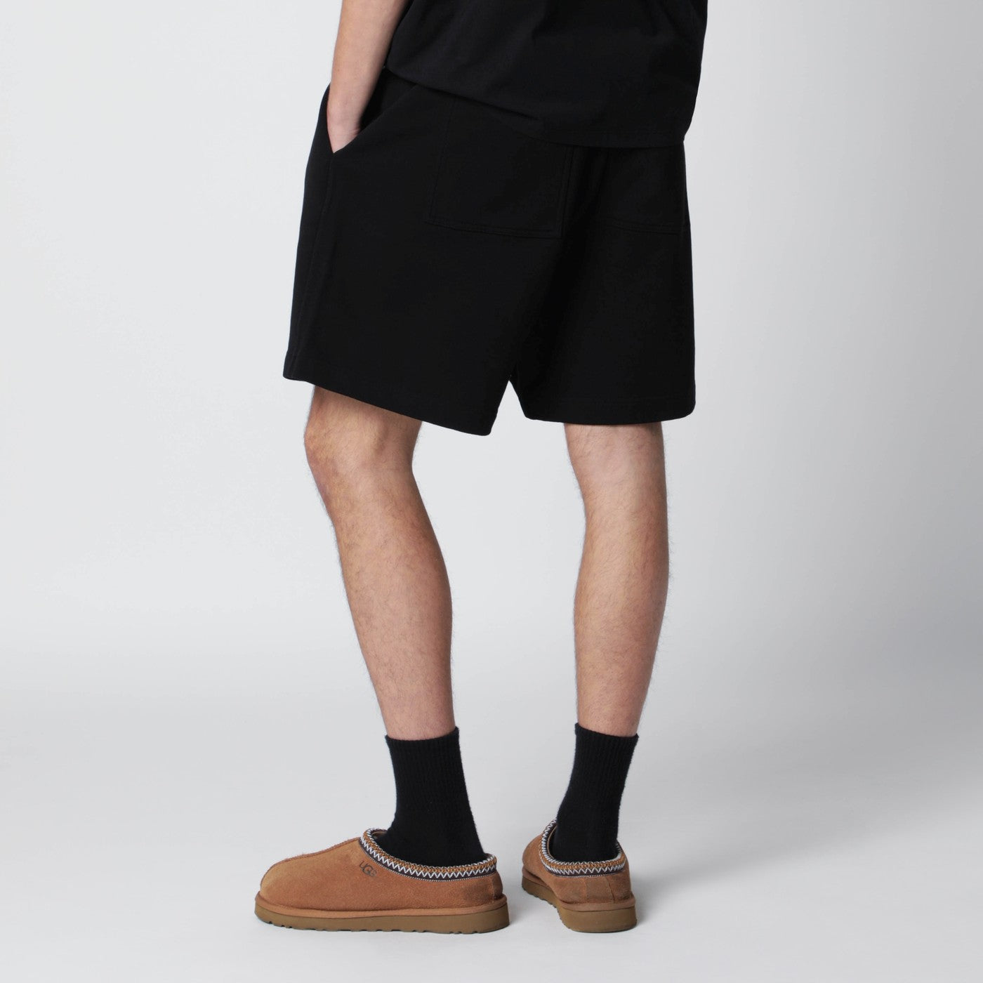 Represent Black Cotton Shorts With Logo Men Represent