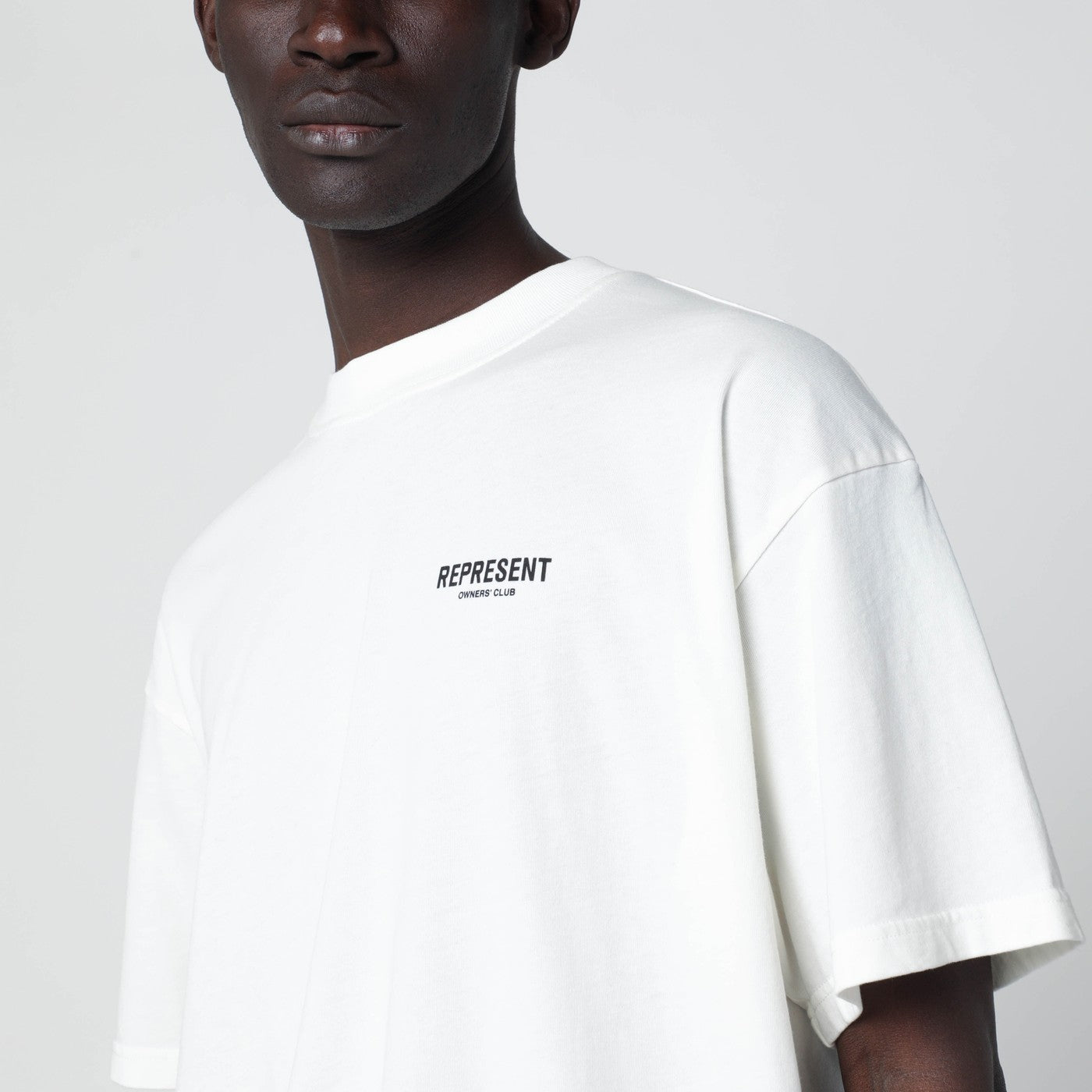 Represent White Cotton T-Shirt With Logo Men Represent