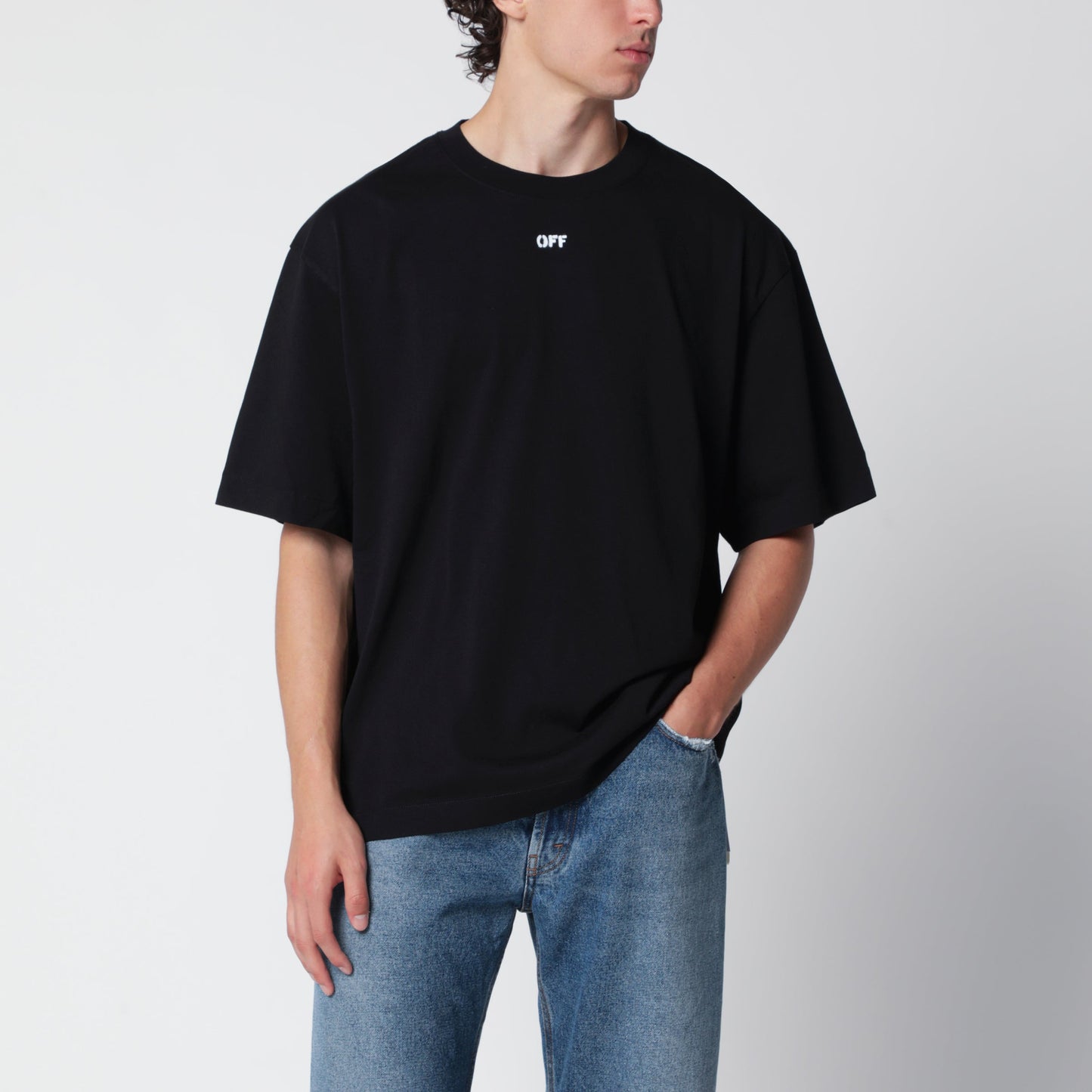 Off-White Off-White Black T-Shirt With Arrow Print Men OFF-WHITE