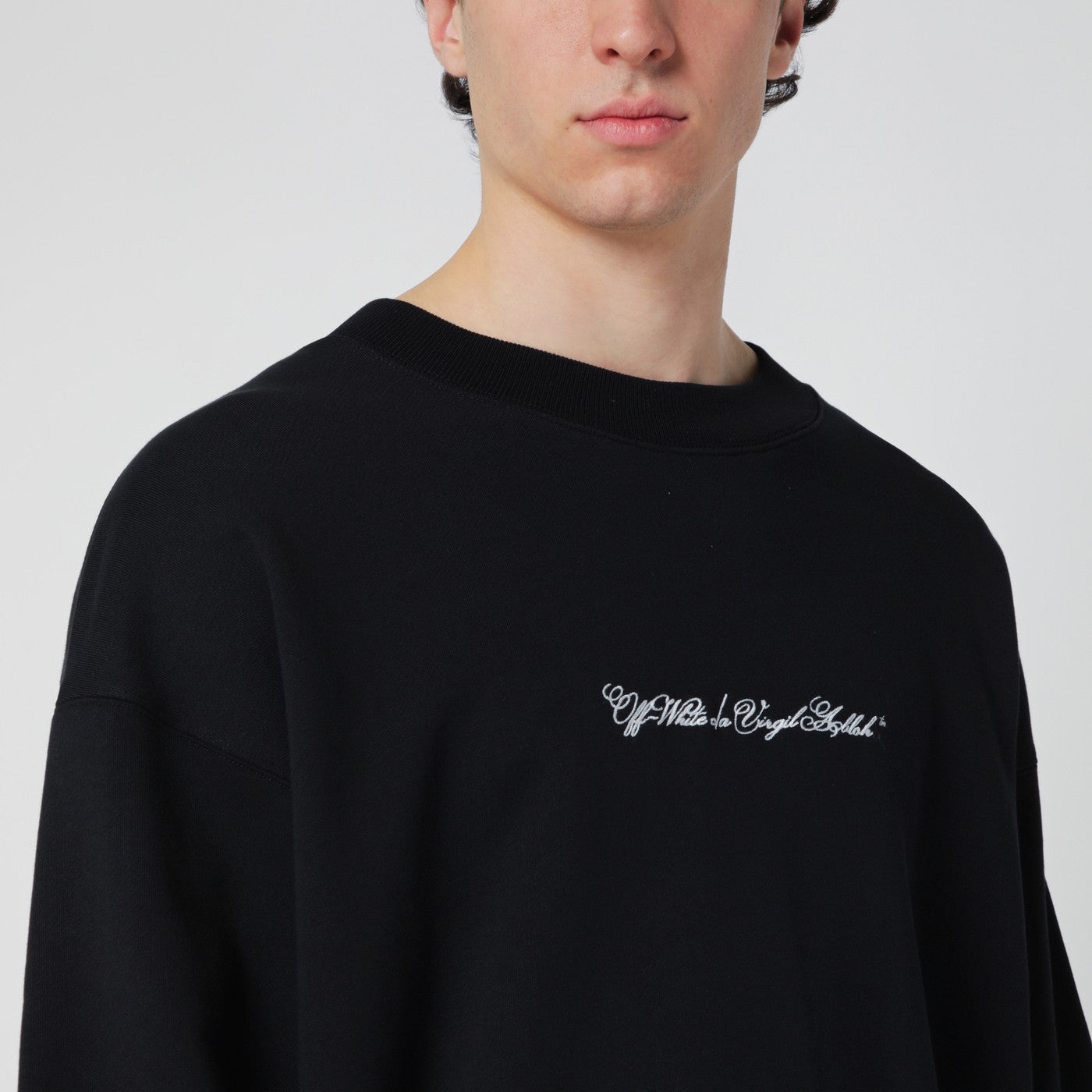 Off-White Black Script Arrow Diagonal Skate Sweatshirt Men OFF-WHITE