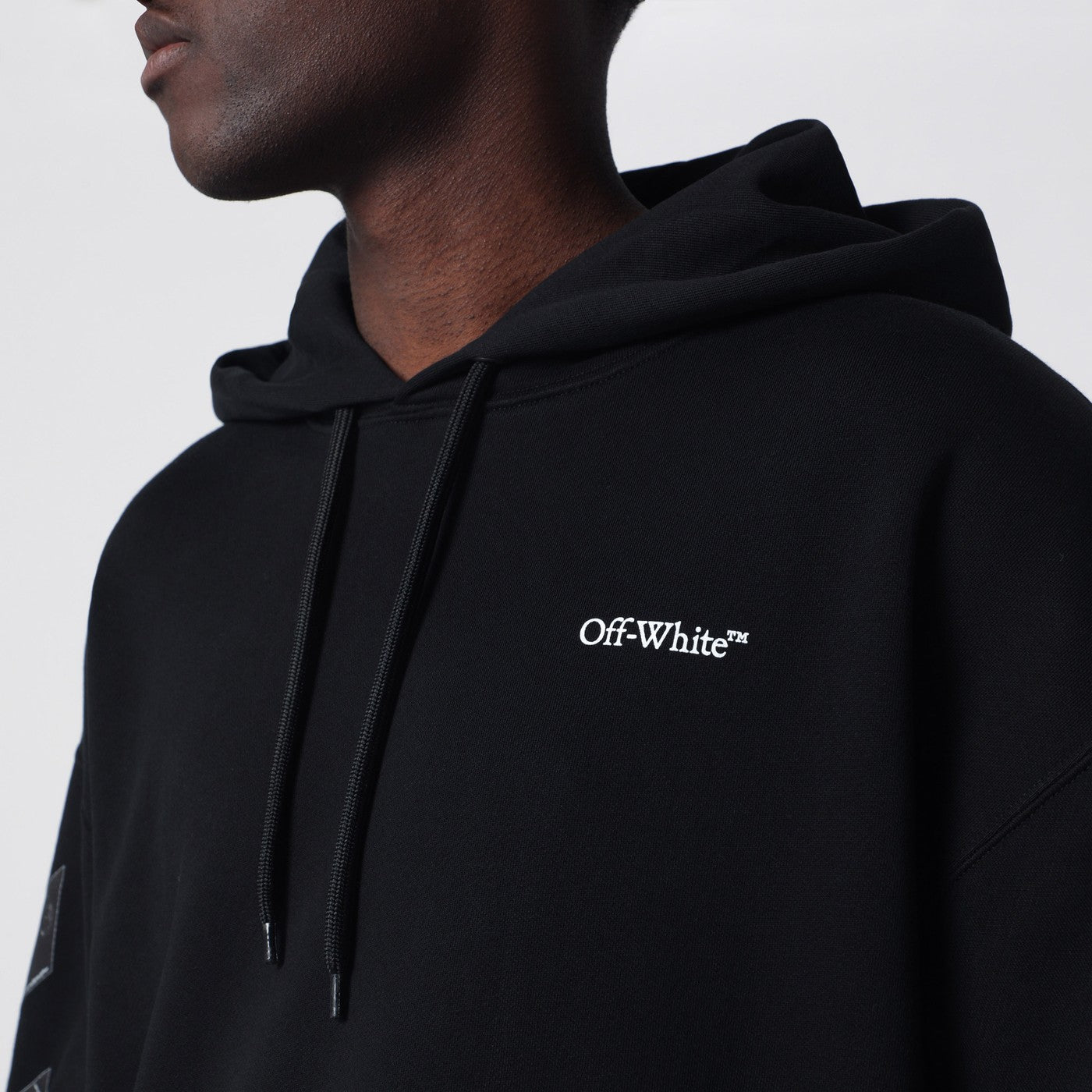 Off-White Black Hooded Sweatshirt With Logo Print Men OFF-WHITE
