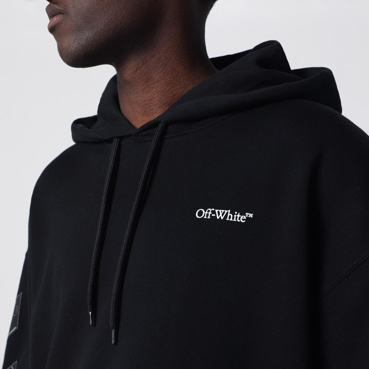 Off-White Black Hooded Sweatshirt With Logo Print Men OFF-WHITE