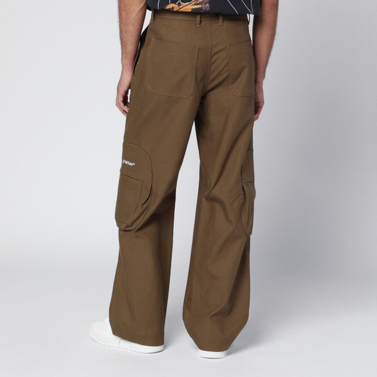 Off-White Brown Cargo Trousers With Logo Men Men OFF-WHITE