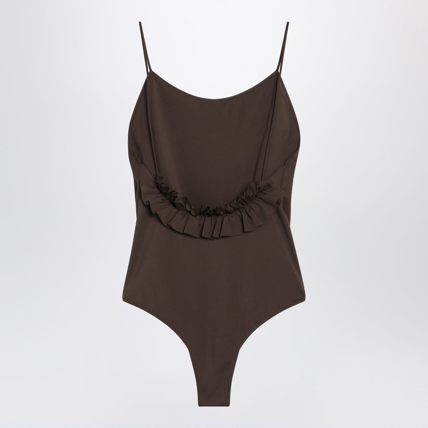 Jacquemus Brown Cabana Swimsuit With Ruffles Women JACQUEMUS