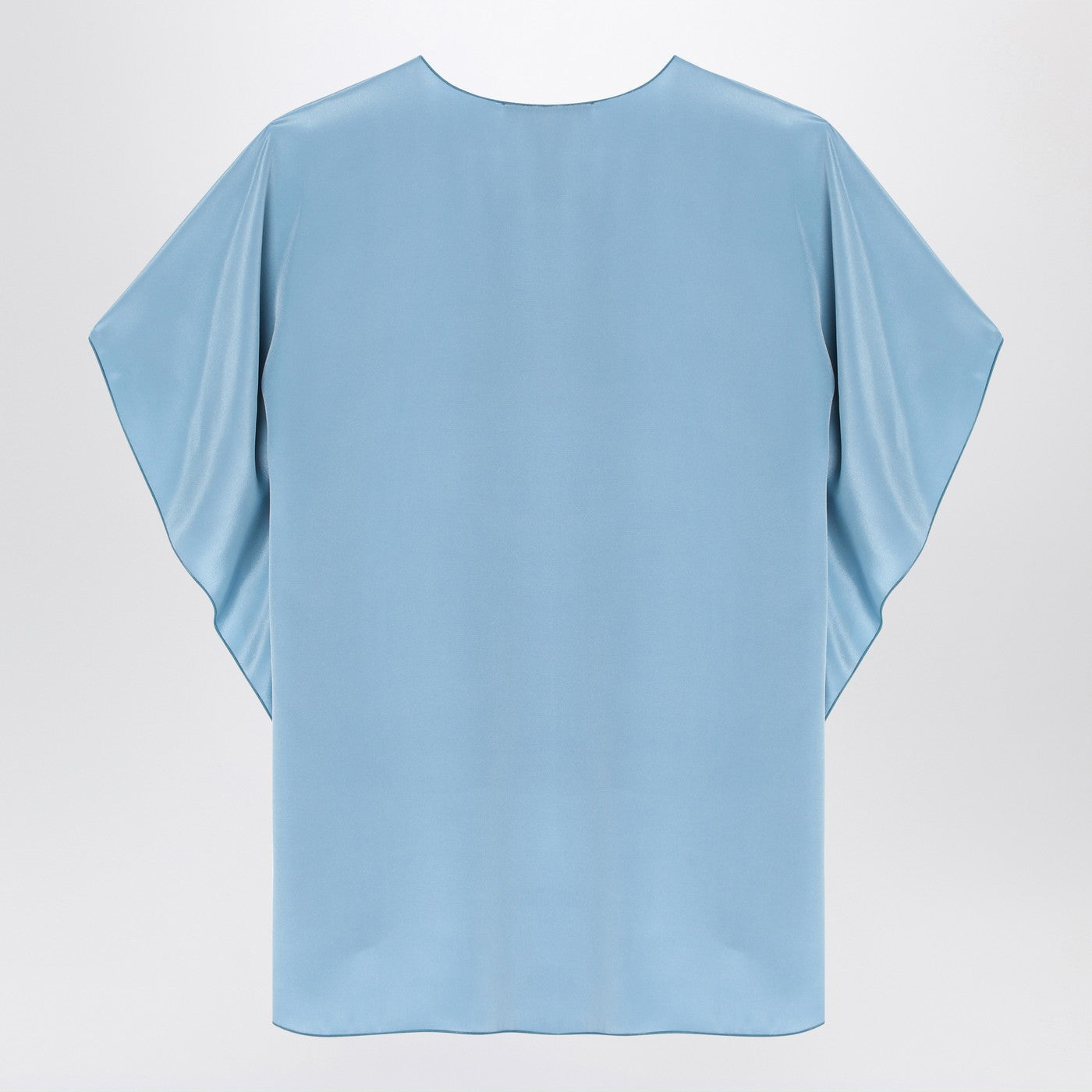 Max Mara Pianoforte Light Blue Flowy Silk Blouse Women MAX MARA